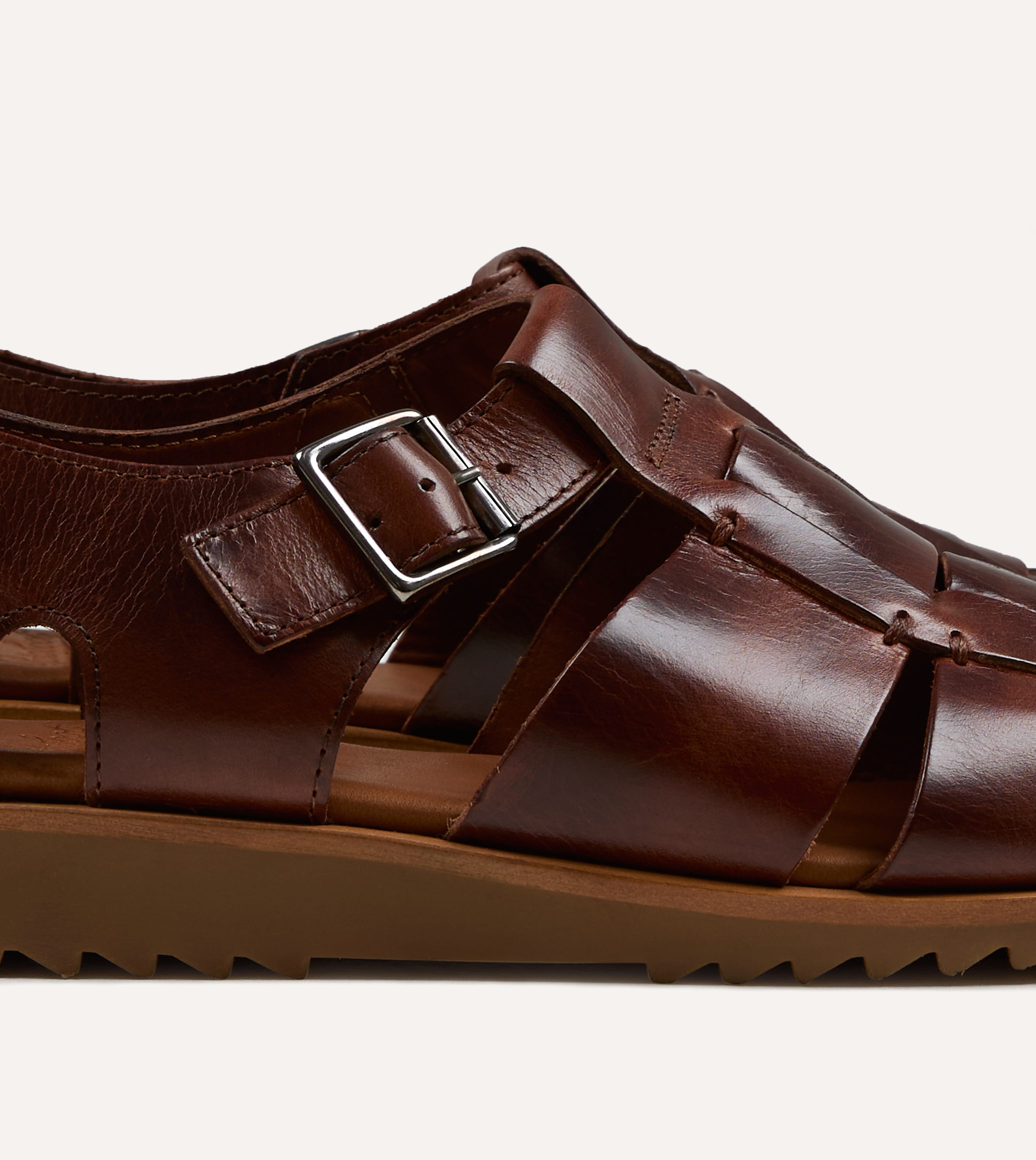 Paraboot Pacific Marron Brown Leather Sandal – Drakes