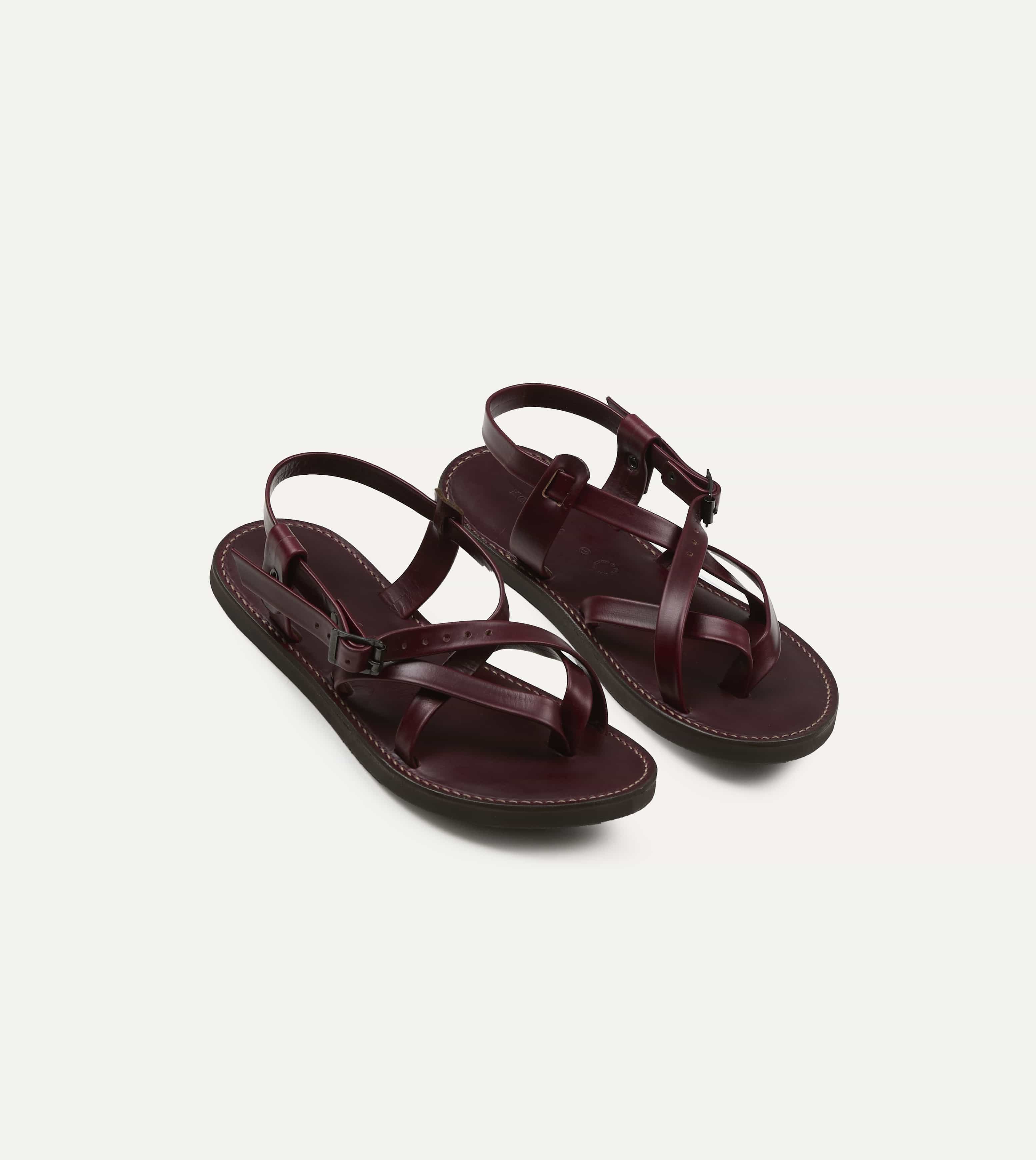 Kovalam Burgundy Leather One Strap Sandal