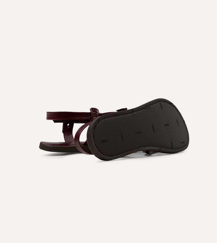 Kovalam Burgundy Leather One Strap Sandal