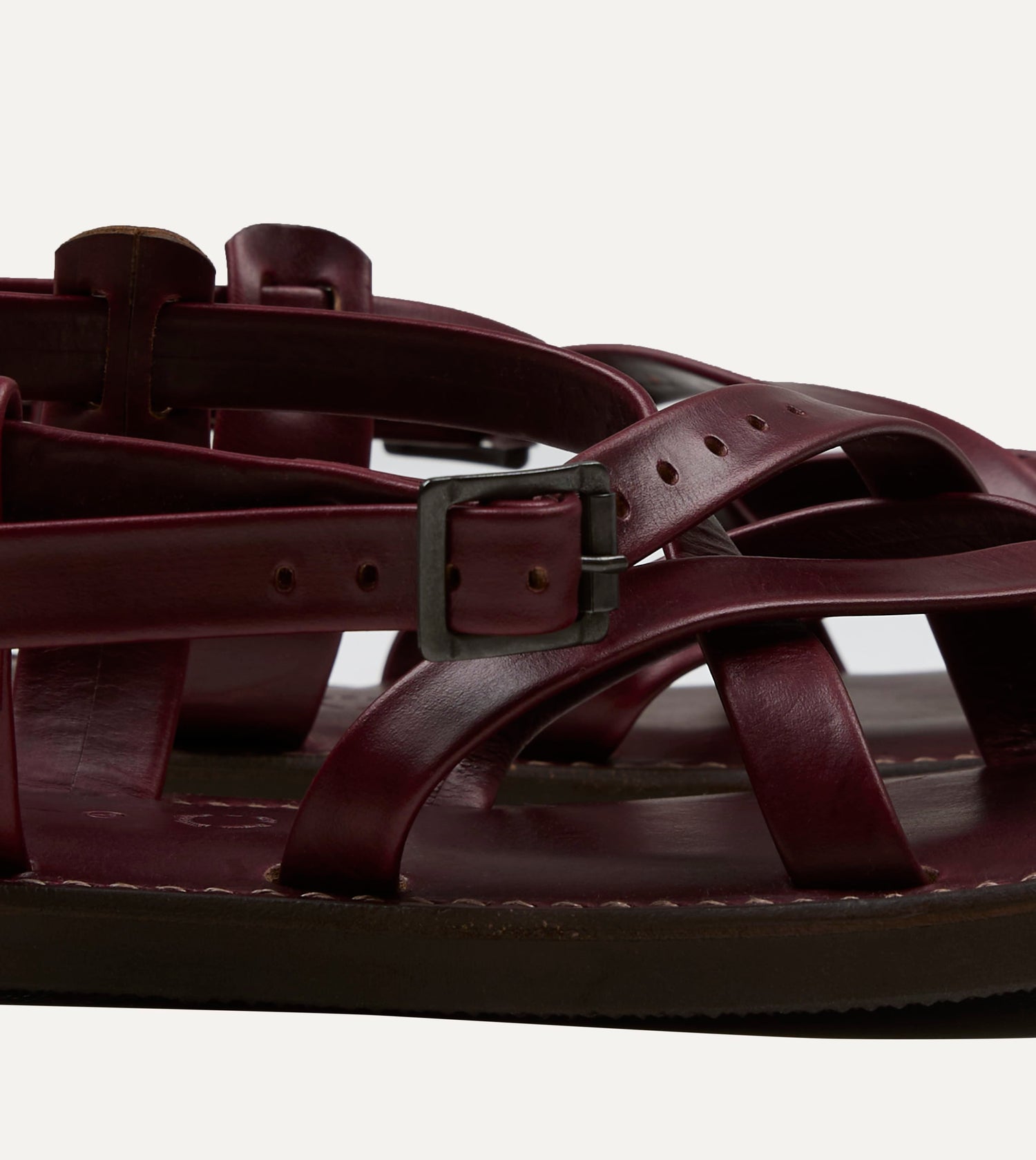 Kovalam Burgundy Leather One Strap Sandal