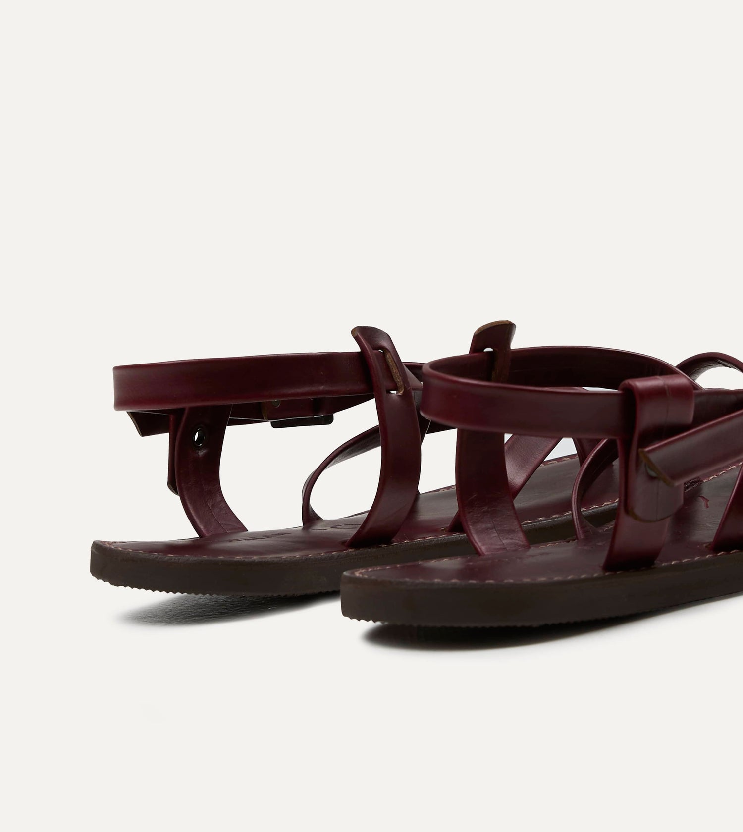 Kovalam Burgundy Leather One Strap Sandal