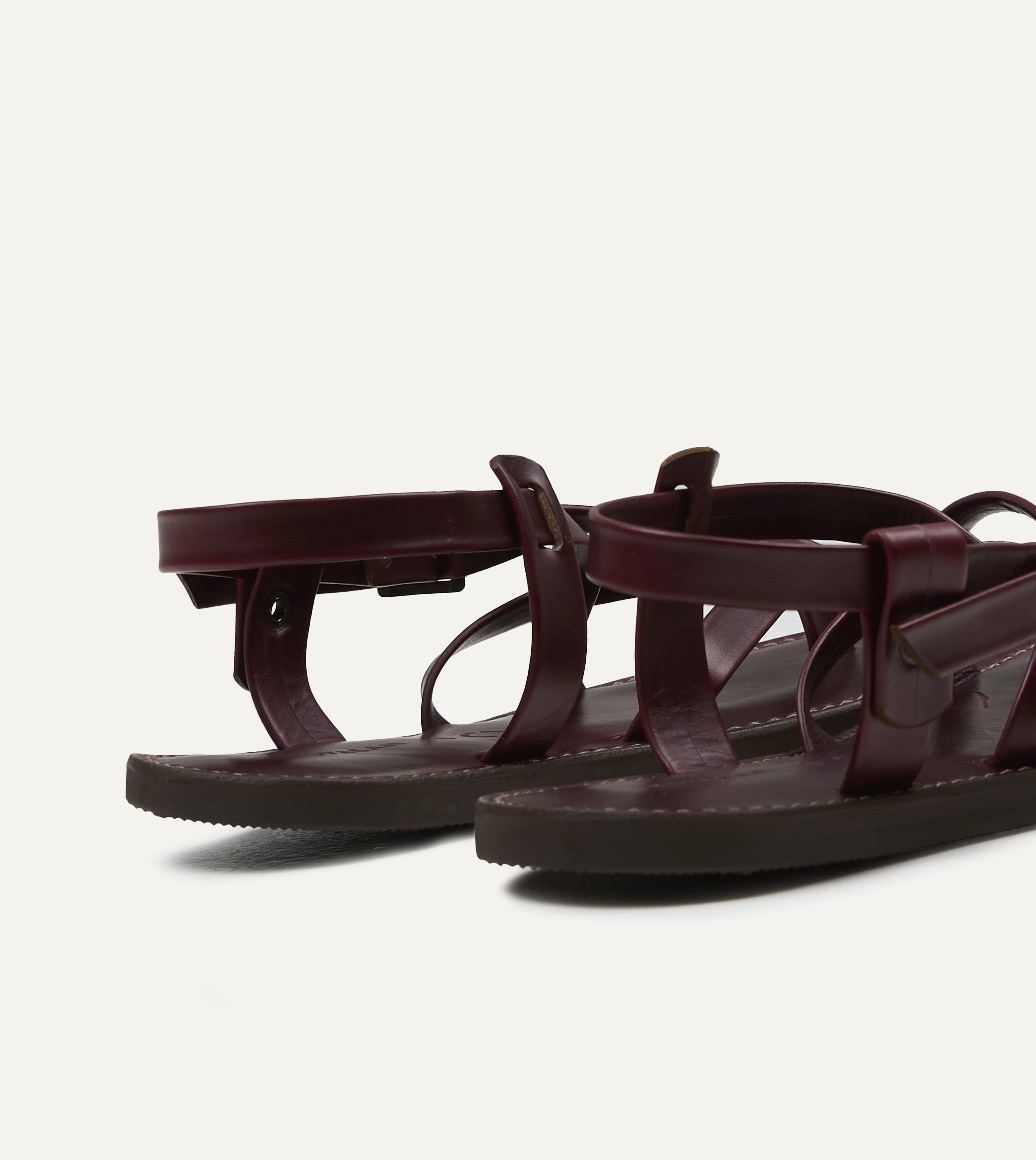 Kovalam Burgundy Leather One Strap Sandal