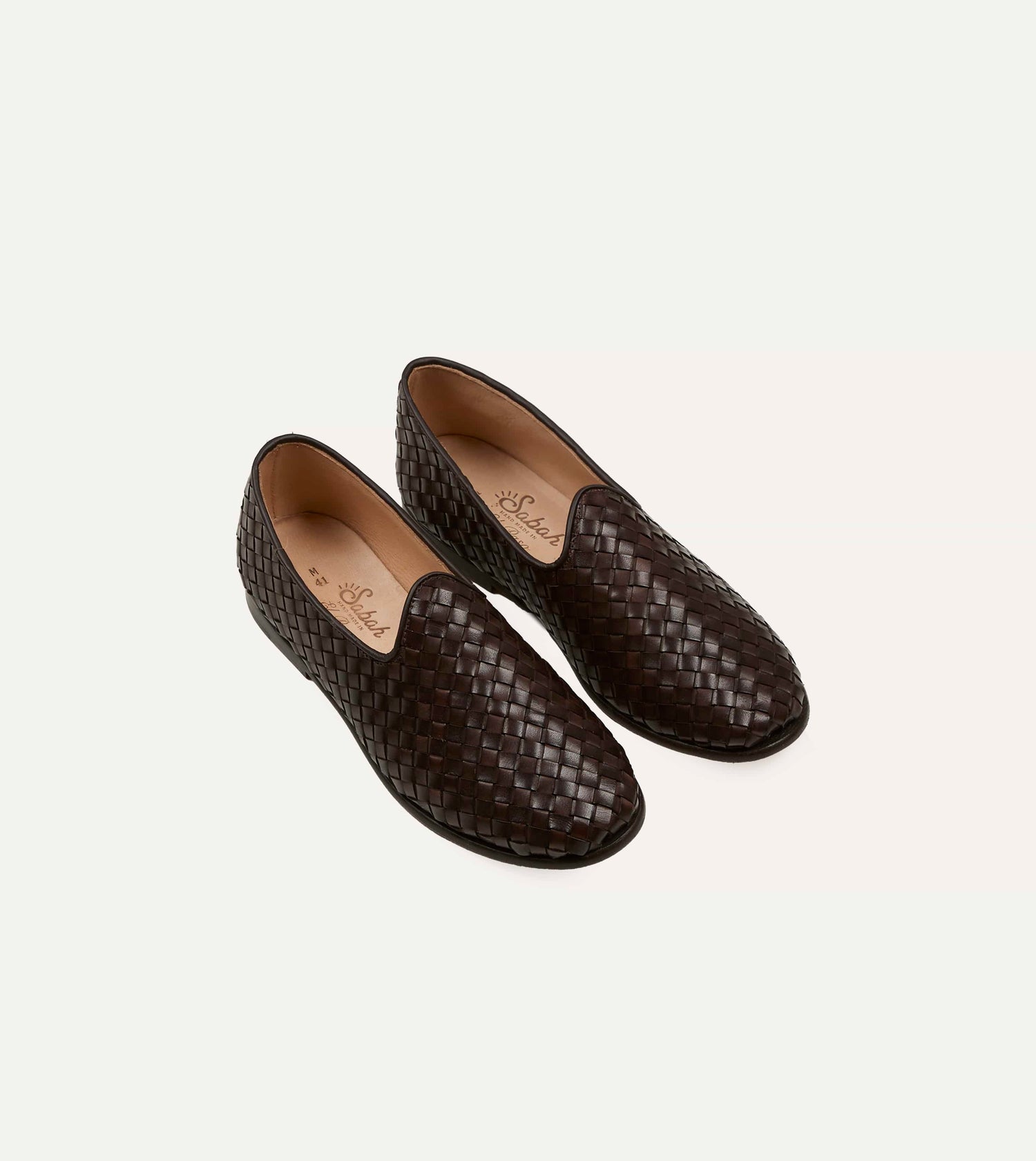 Sabah for Drake's Brown Woven Leather Bolo Shoe