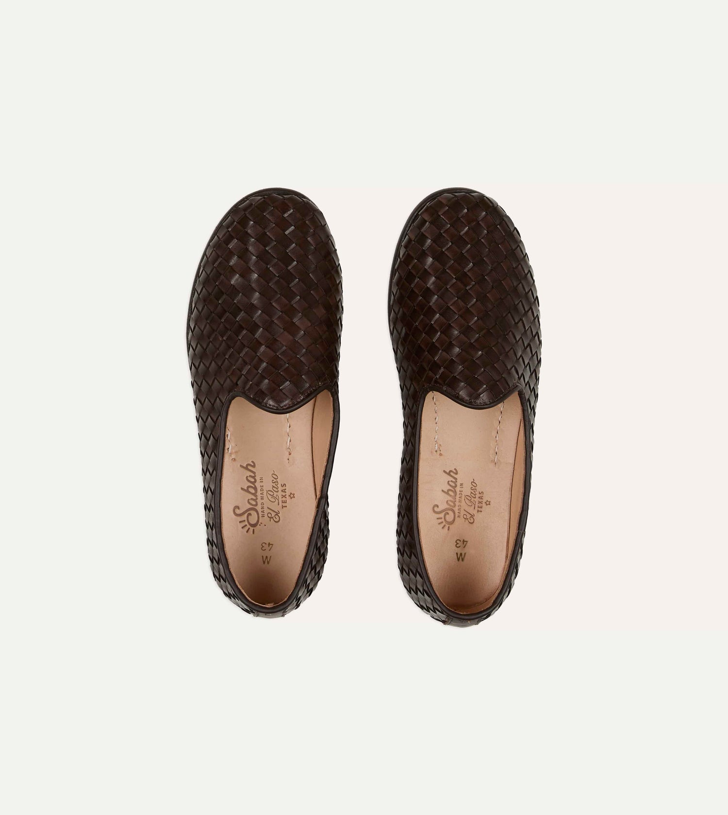 Sabah for Drake's Brown Woven Leather Bolo Shoe