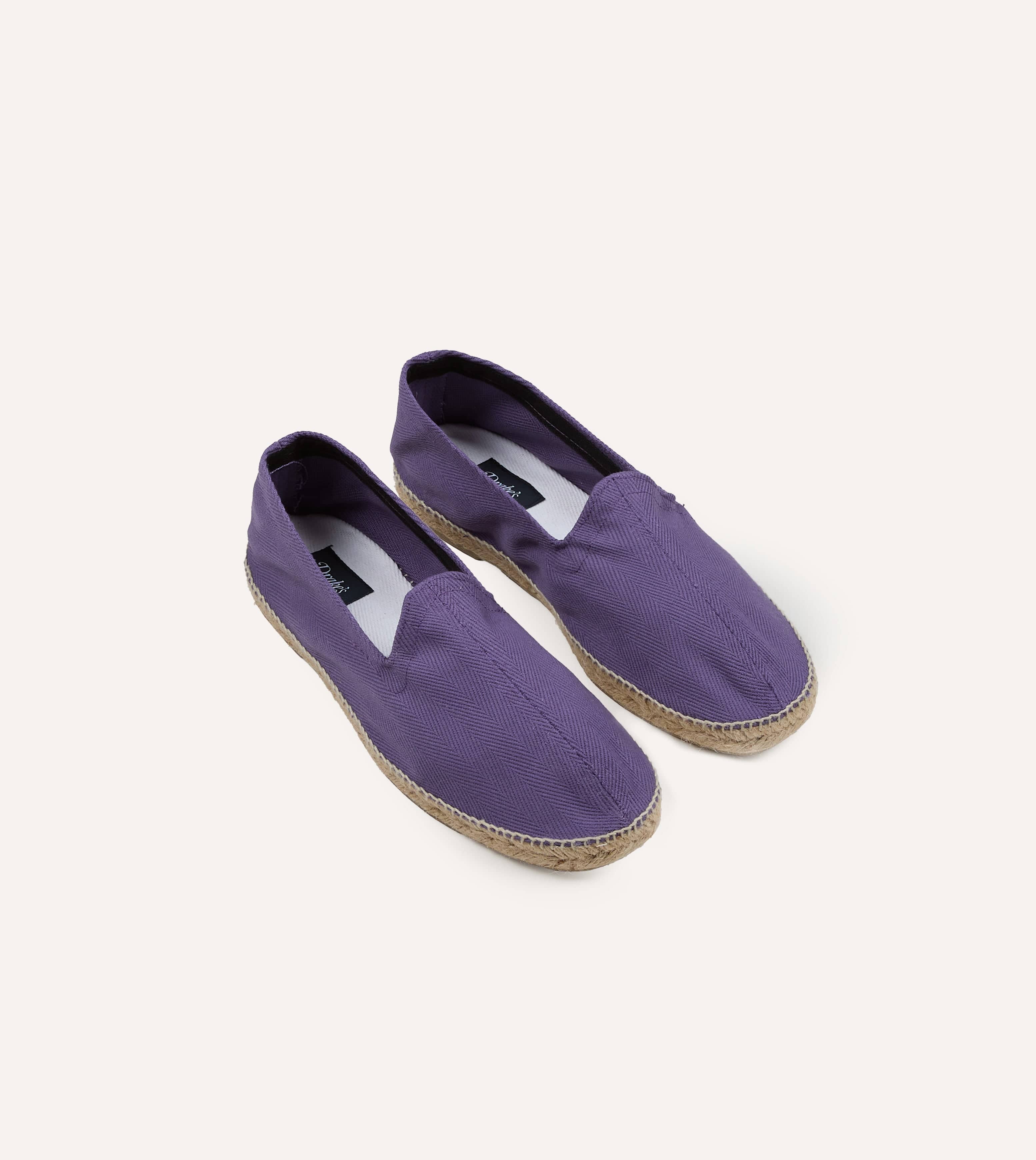 Purple Herringbone Cotton Espadrilles