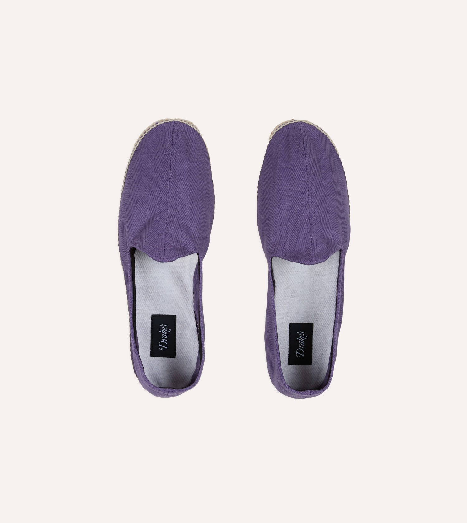 Purple Herringbone Cotton Espadrilles