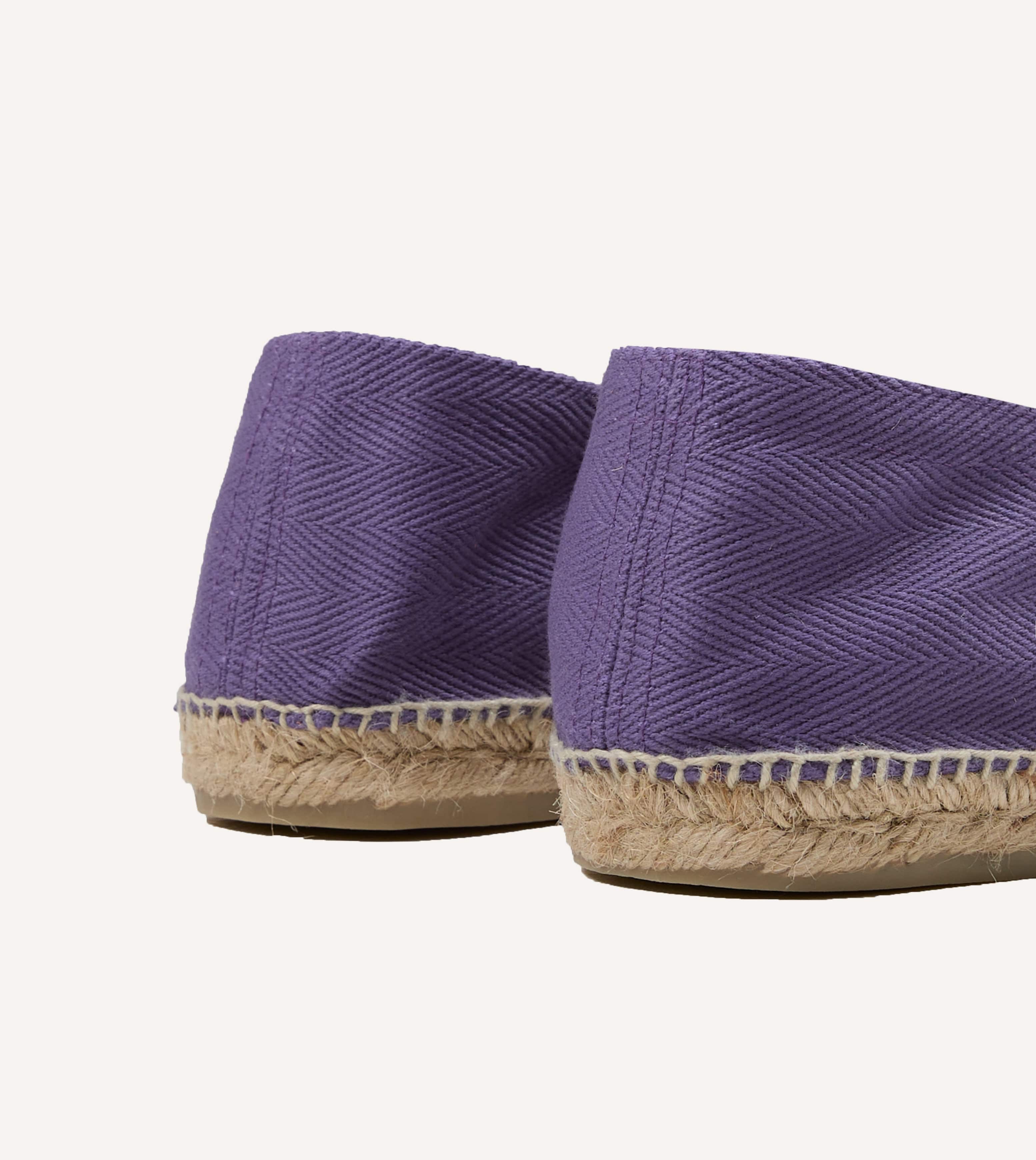 Purple Herringbone Cotton Espadrilles