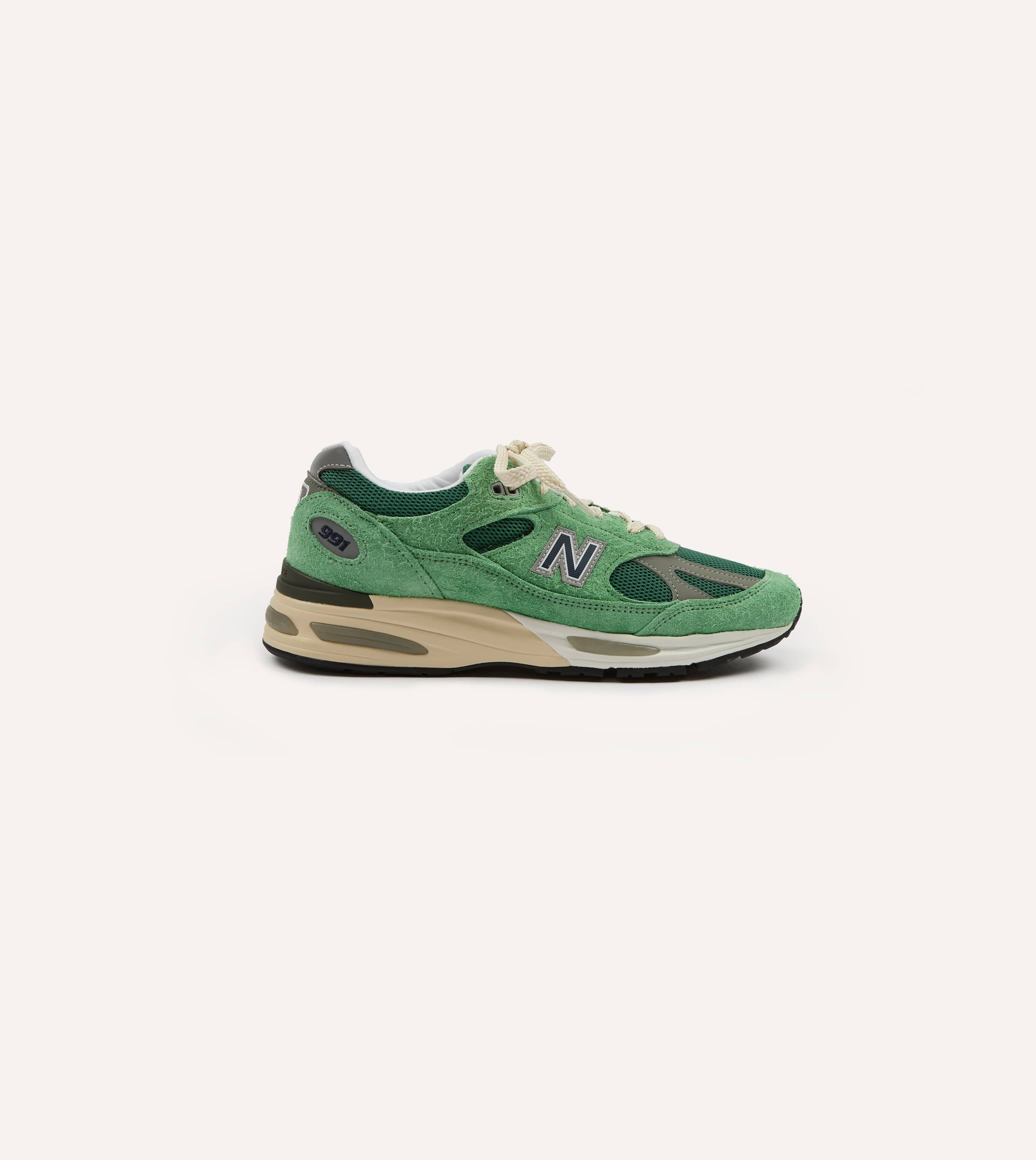 New Balance Green 'Grounded Pastels' Made in UK 991v2 Trainers