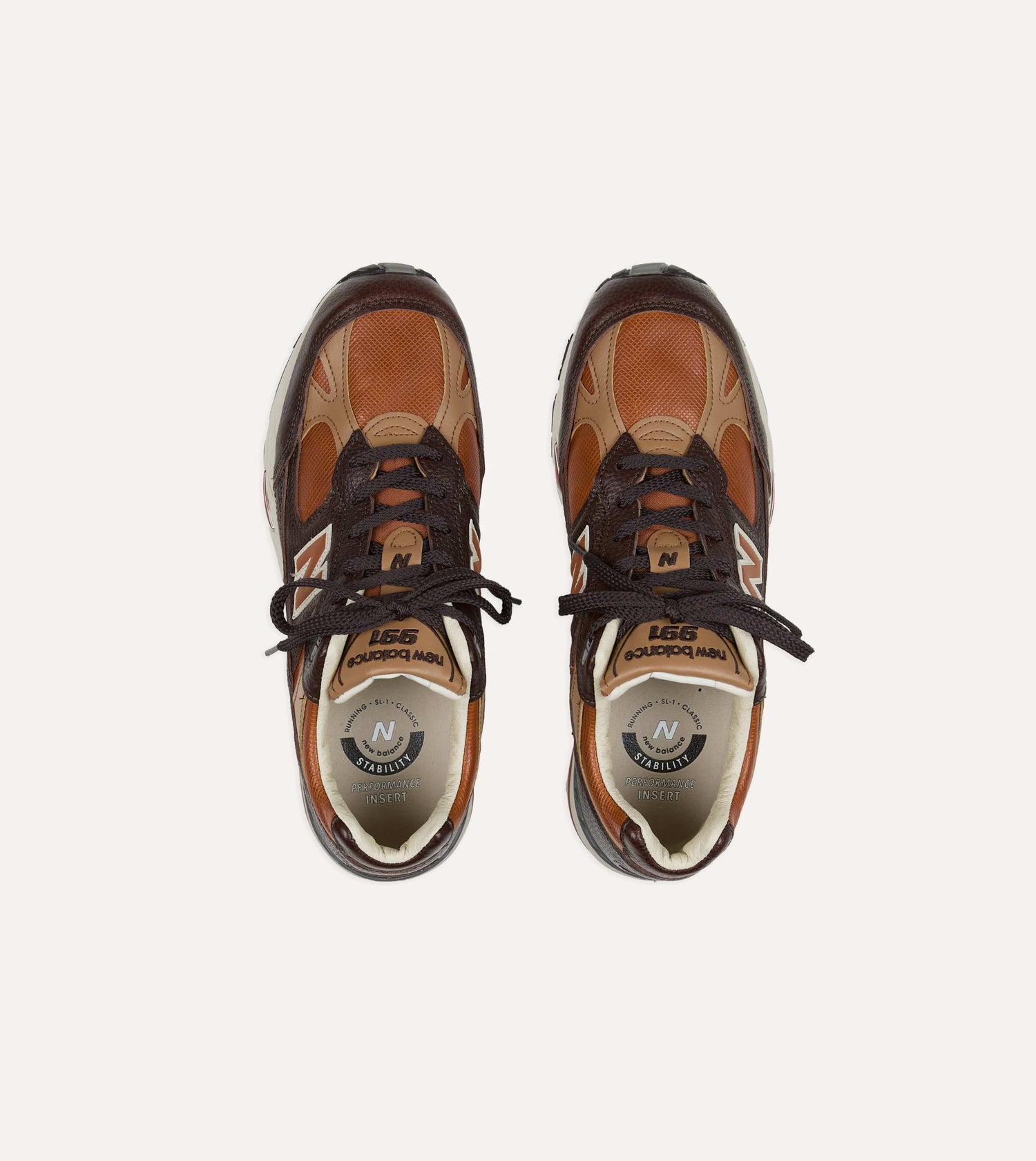 New Balance ‘Luxury Leather’ Chocolate Plum and Caramel Made in UK 991v1 Trainers