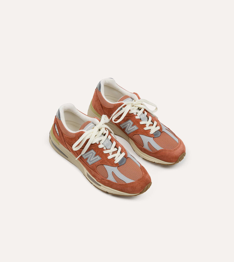 New Balance 'Vintage Sports’ Clay and Sienna Orange Made in UK 991v2 Trainers