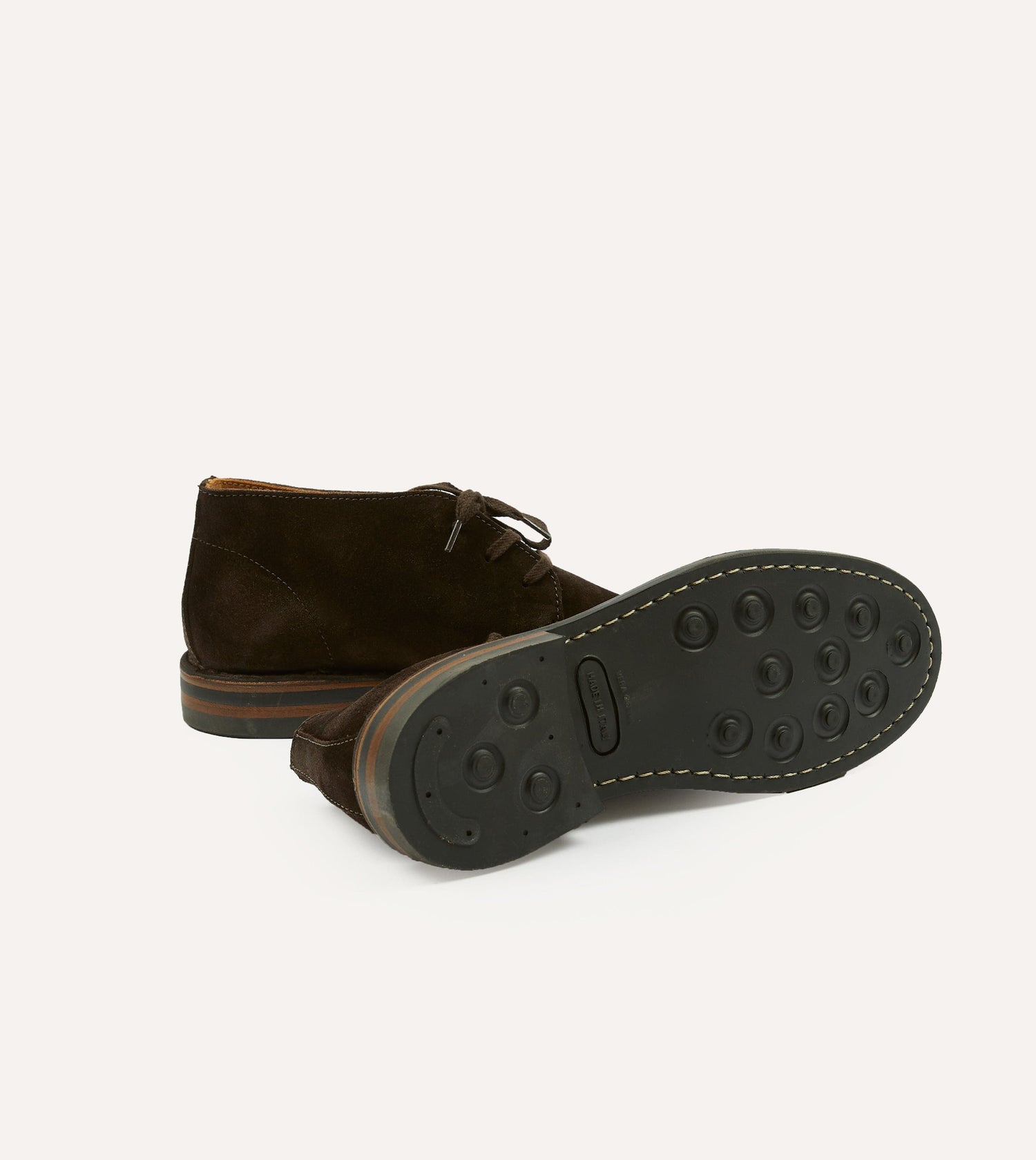 Crosby Moc-Toe Chukka Boot Dark Brown Roughout Suede with Rubber Sole