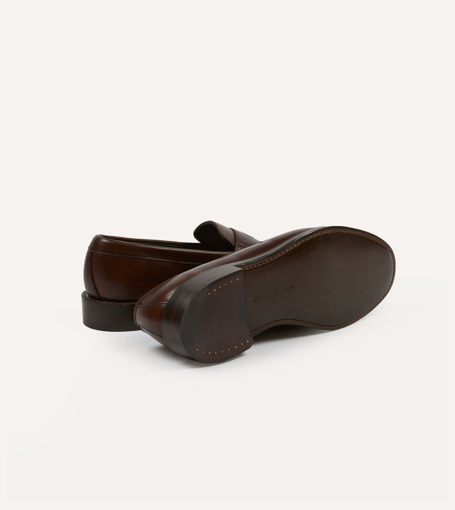 Brown Leather Charles Goodyear Welted Penny Loafer