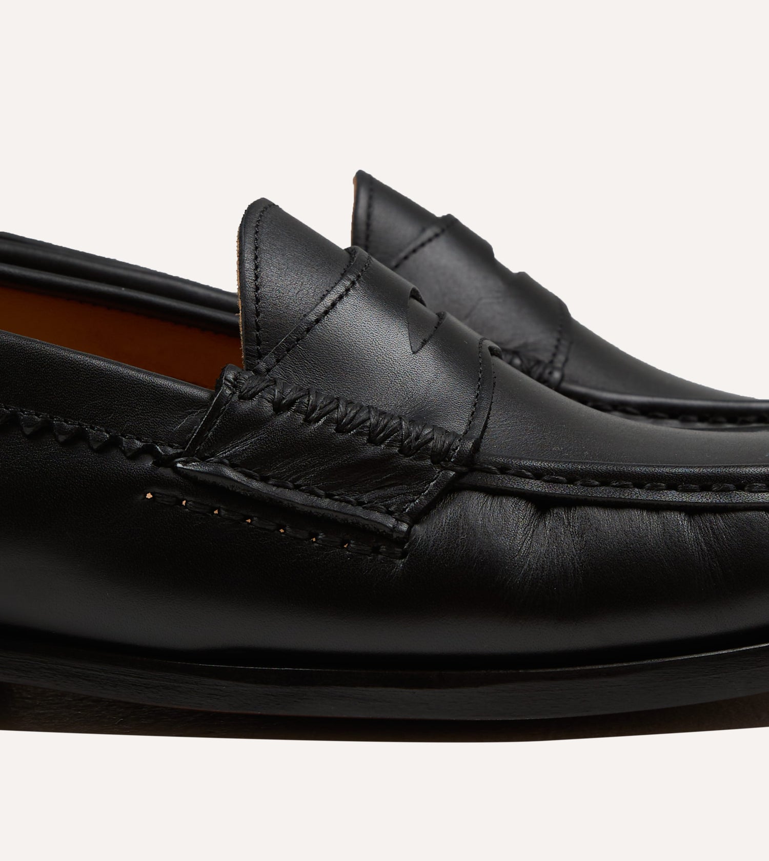 Yuketen Black Leather Rob's Loafer