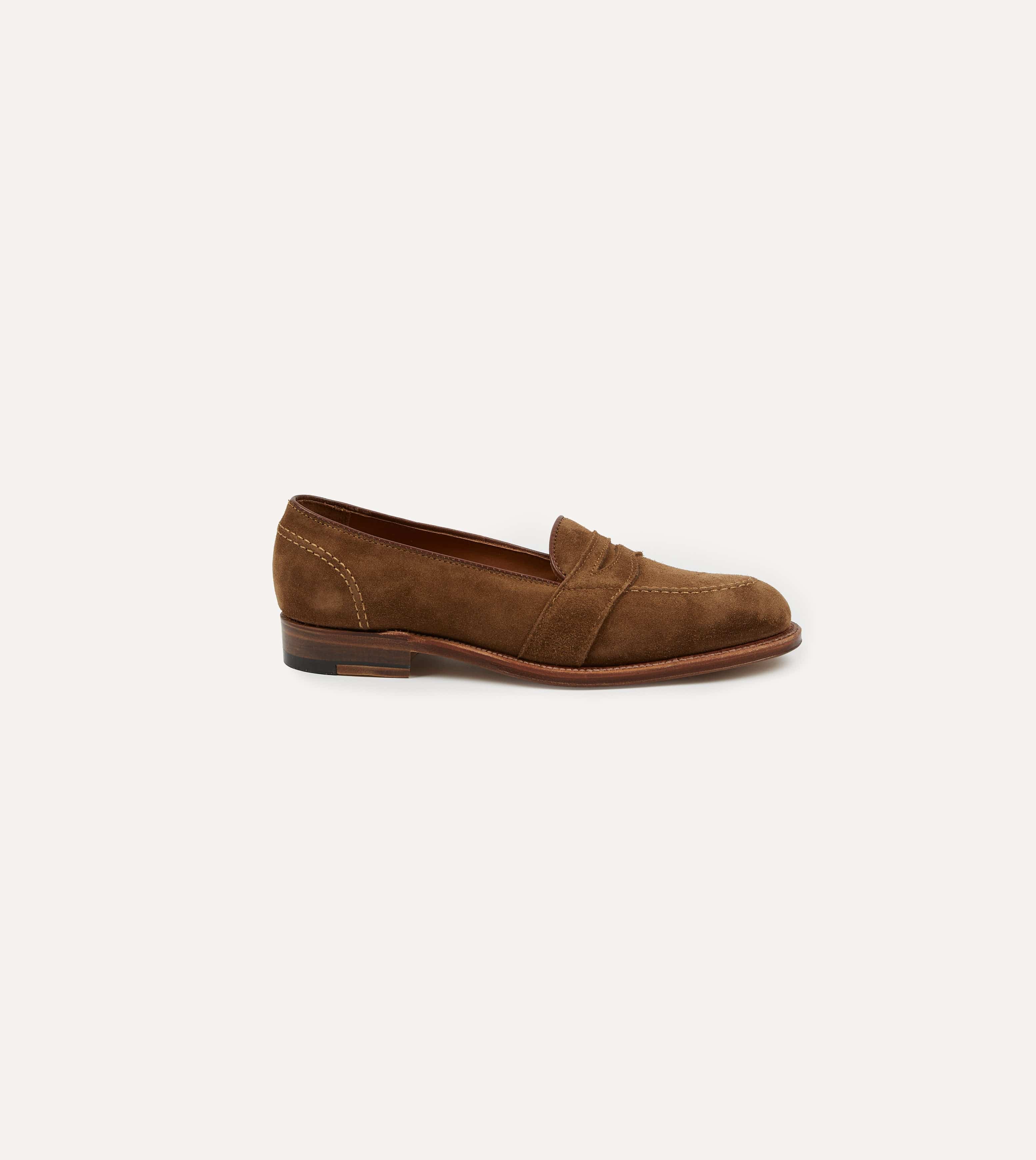 Alden Snuff Suede Full Strap Loafer
