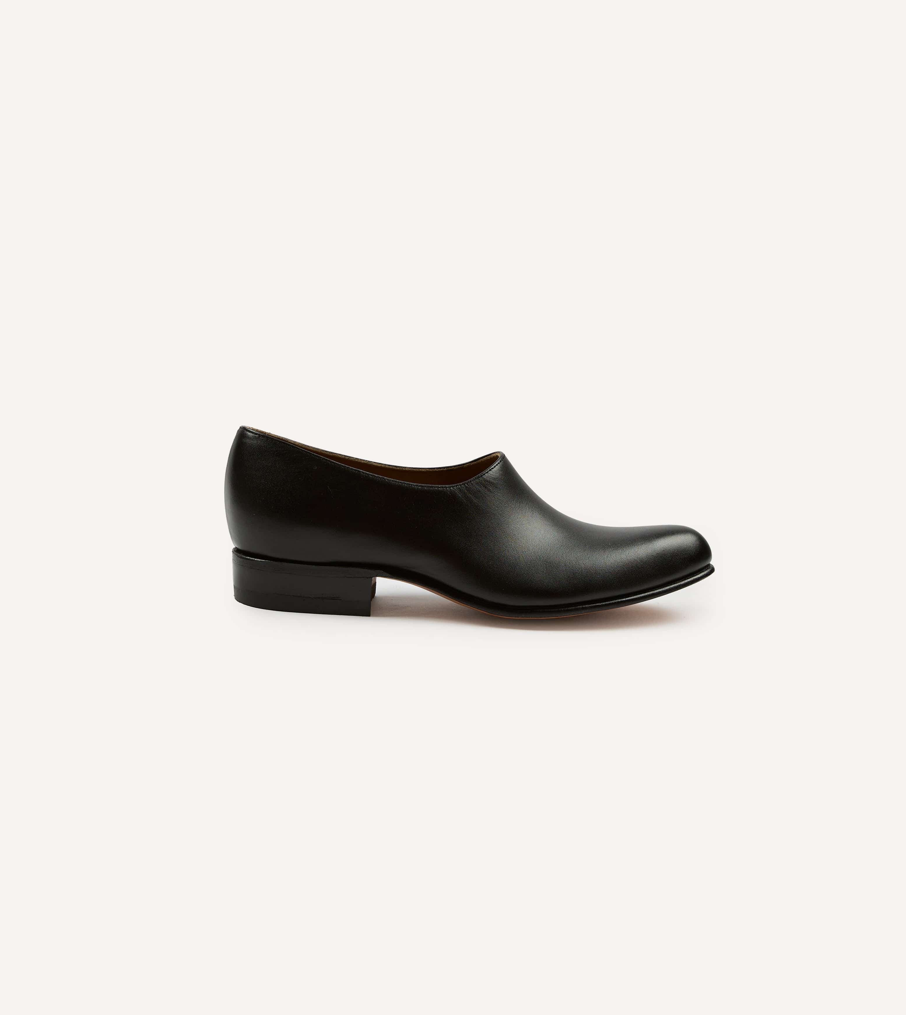 Chamula Black Leather Saarinen Shoe