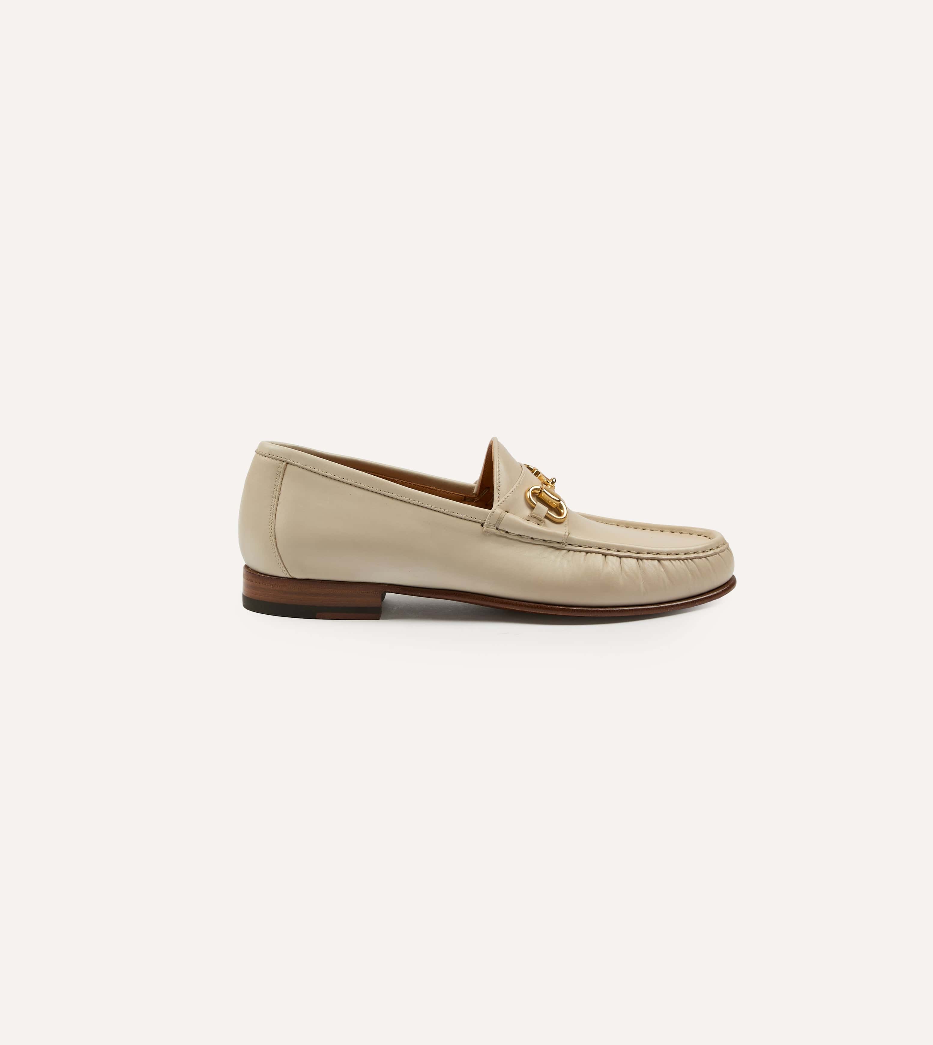 Yuketen Moc Ischia Ivory Leather Bit Loafer