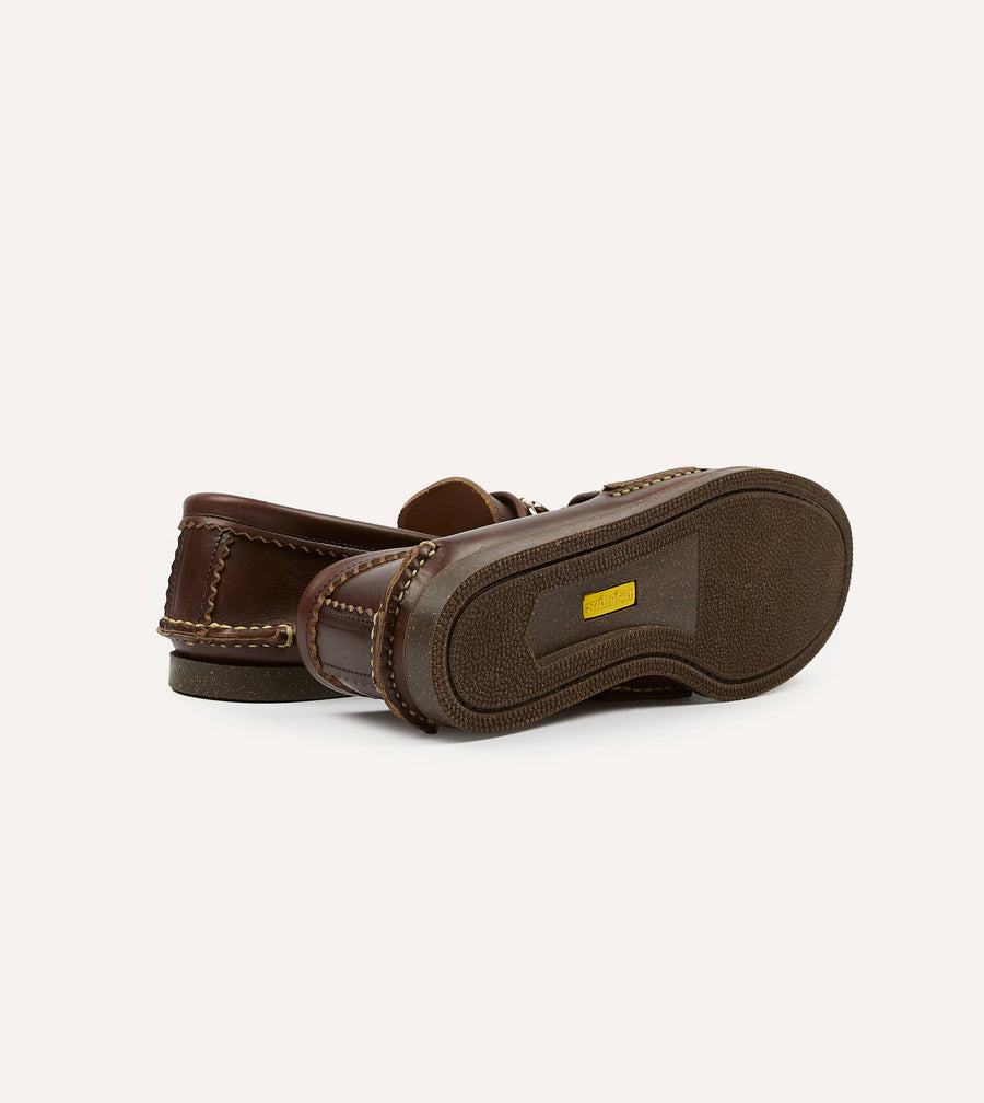 Yuketen Brown Leather Bit Loafer with Camp Sole