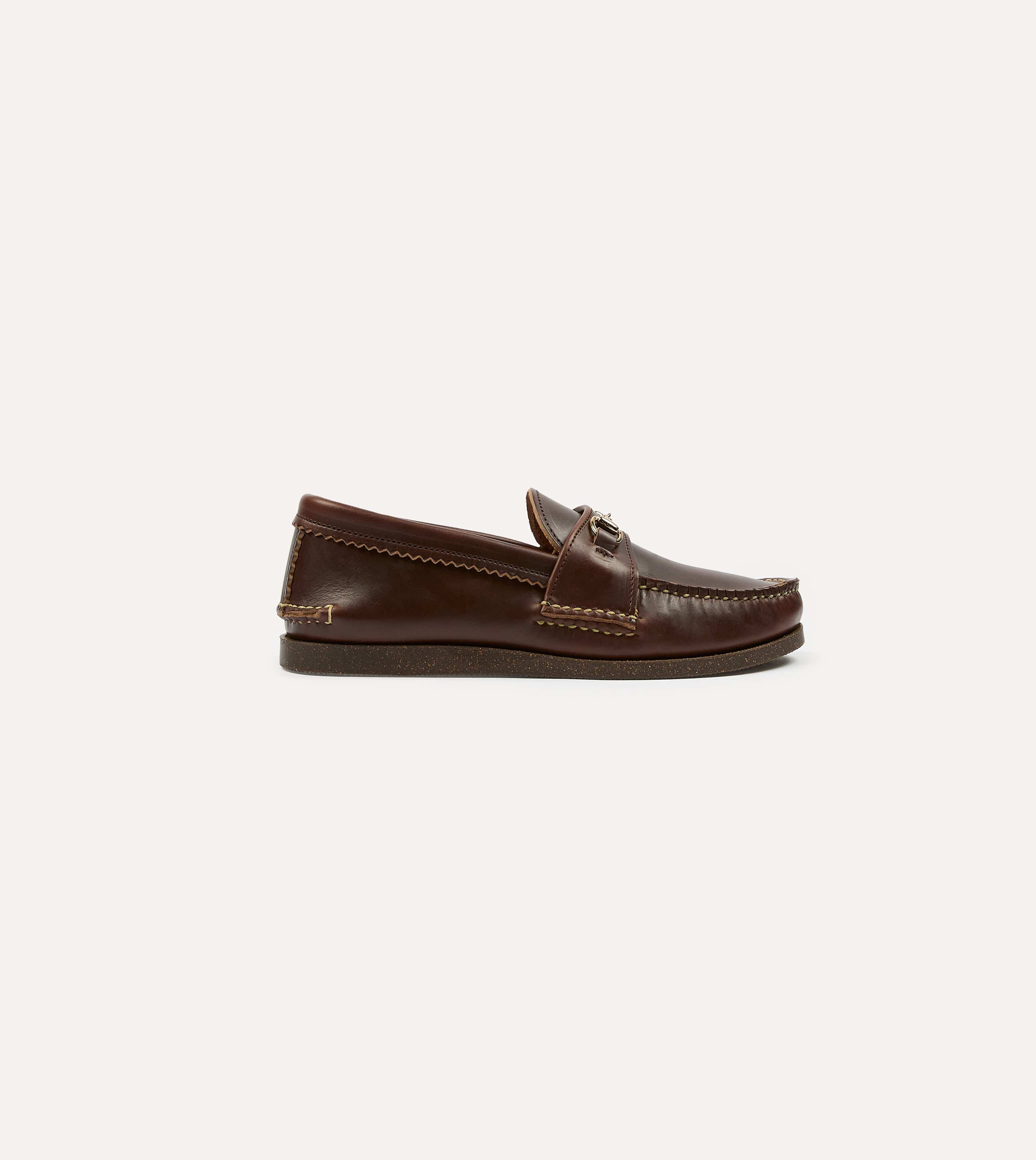 Yuketen Brown Leather Bit Loafer with Camp Sole