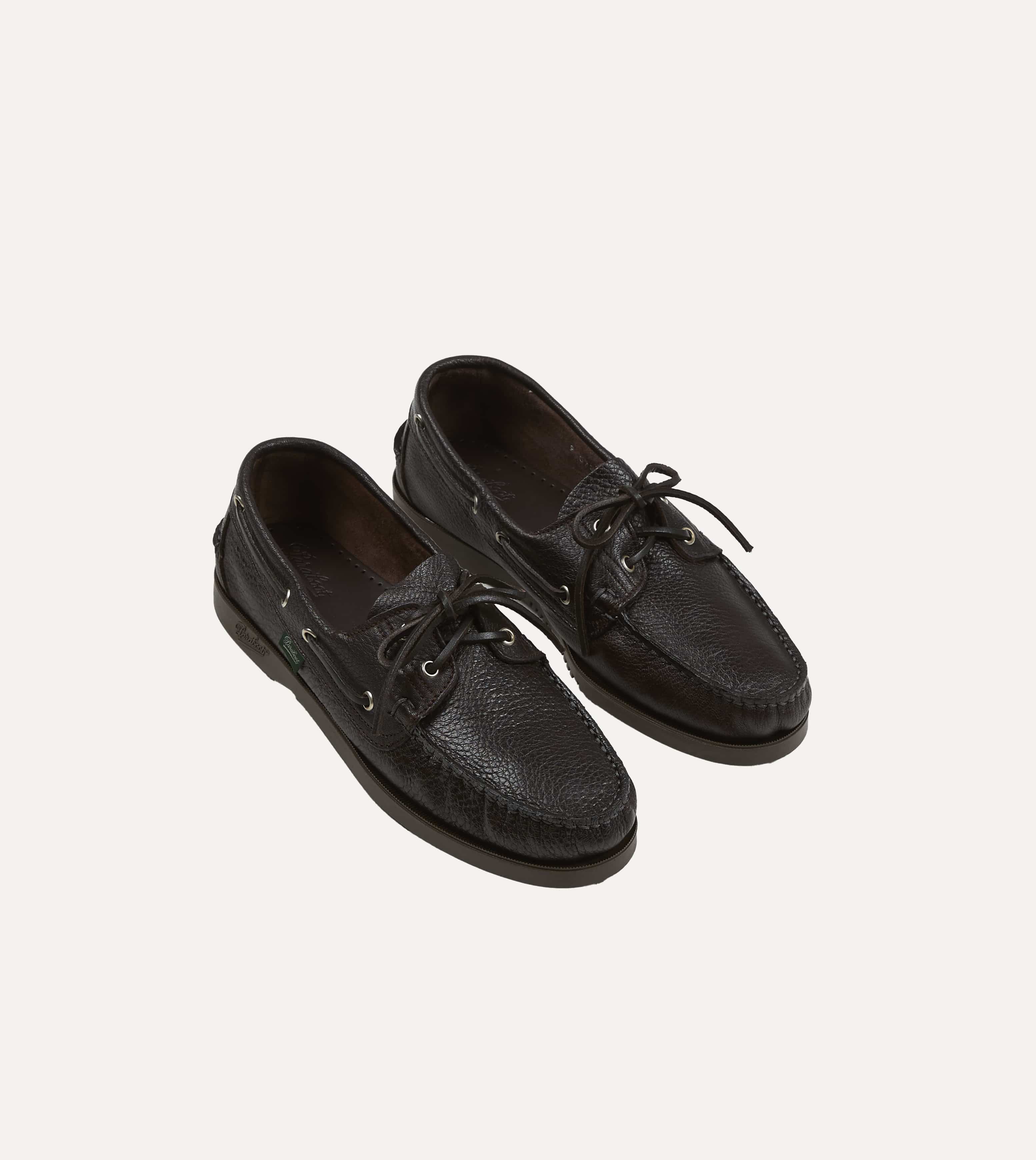 Paraboot Barth Brown Cerf Leather Boat Shoe