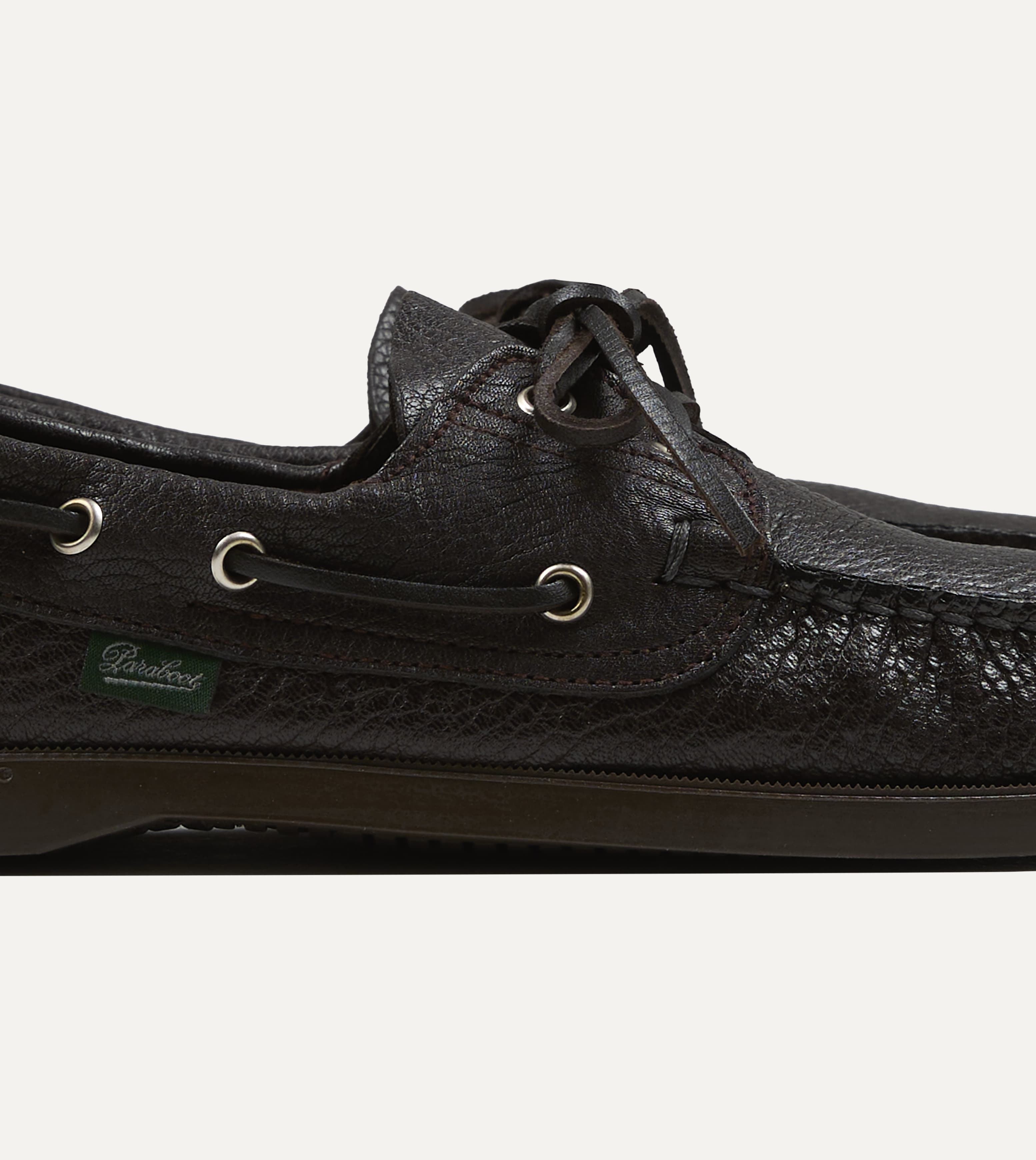 Paraboot Barth Brown Cerf Leather Boat Shoe – Drakes