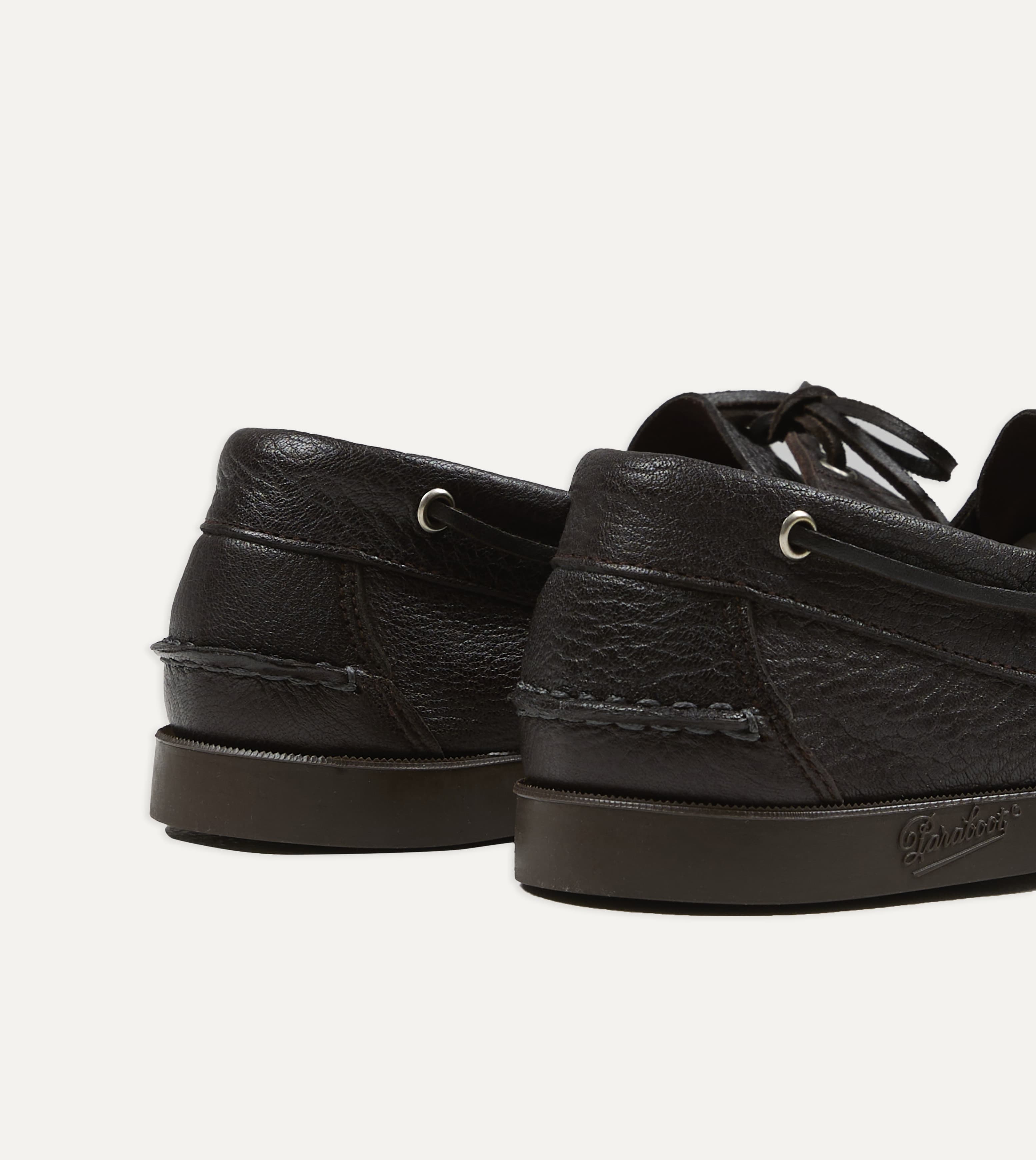 Paraboot Barth Brown Cerf Leather Boat Shoe – Drakes