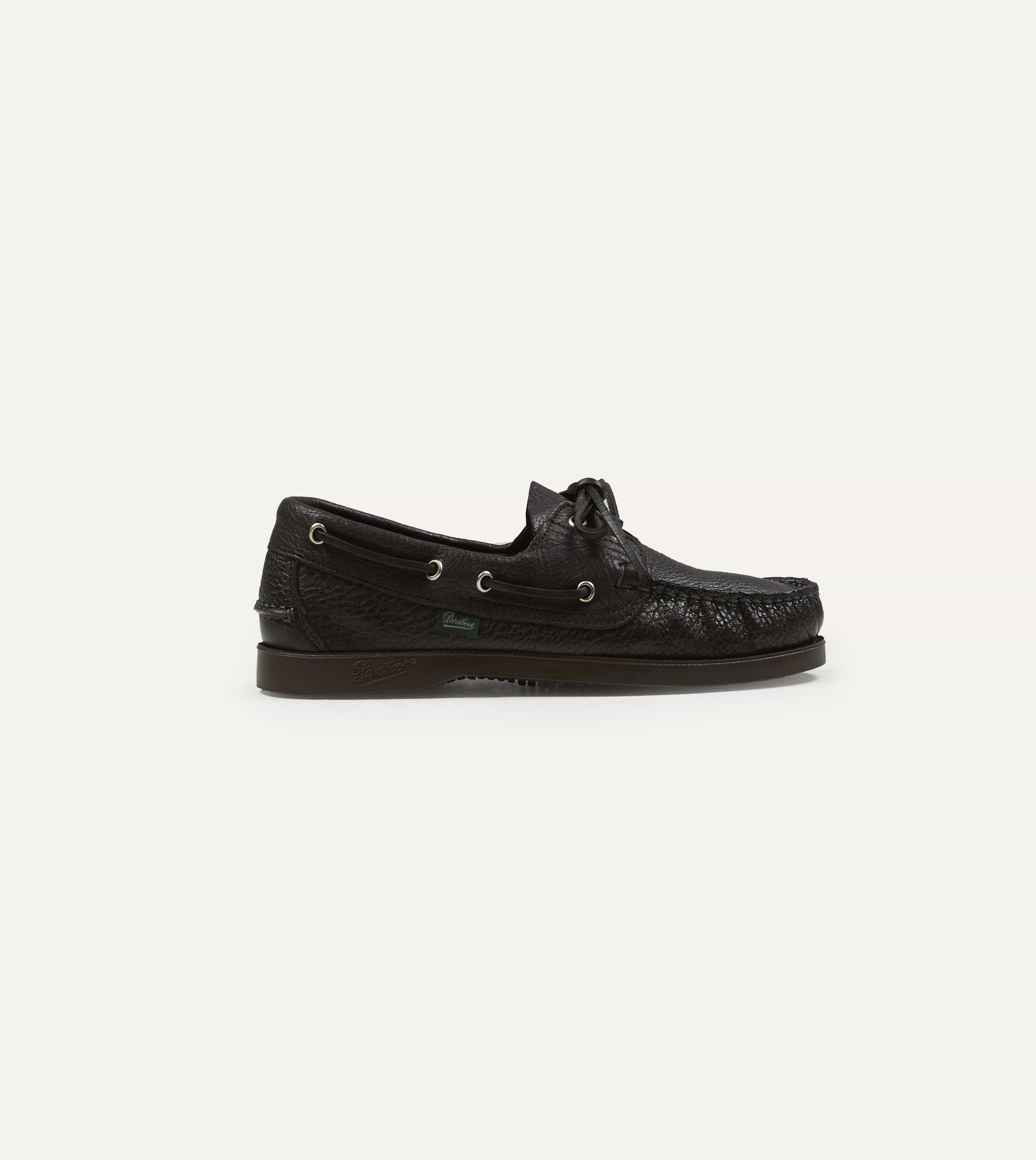 Paraboot Barth Brown Cerf Leather Boat Shoe