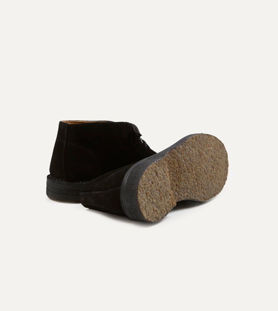 Drake's by A. Levine Crosby Moc-Toe Chukka Boot Black Suede