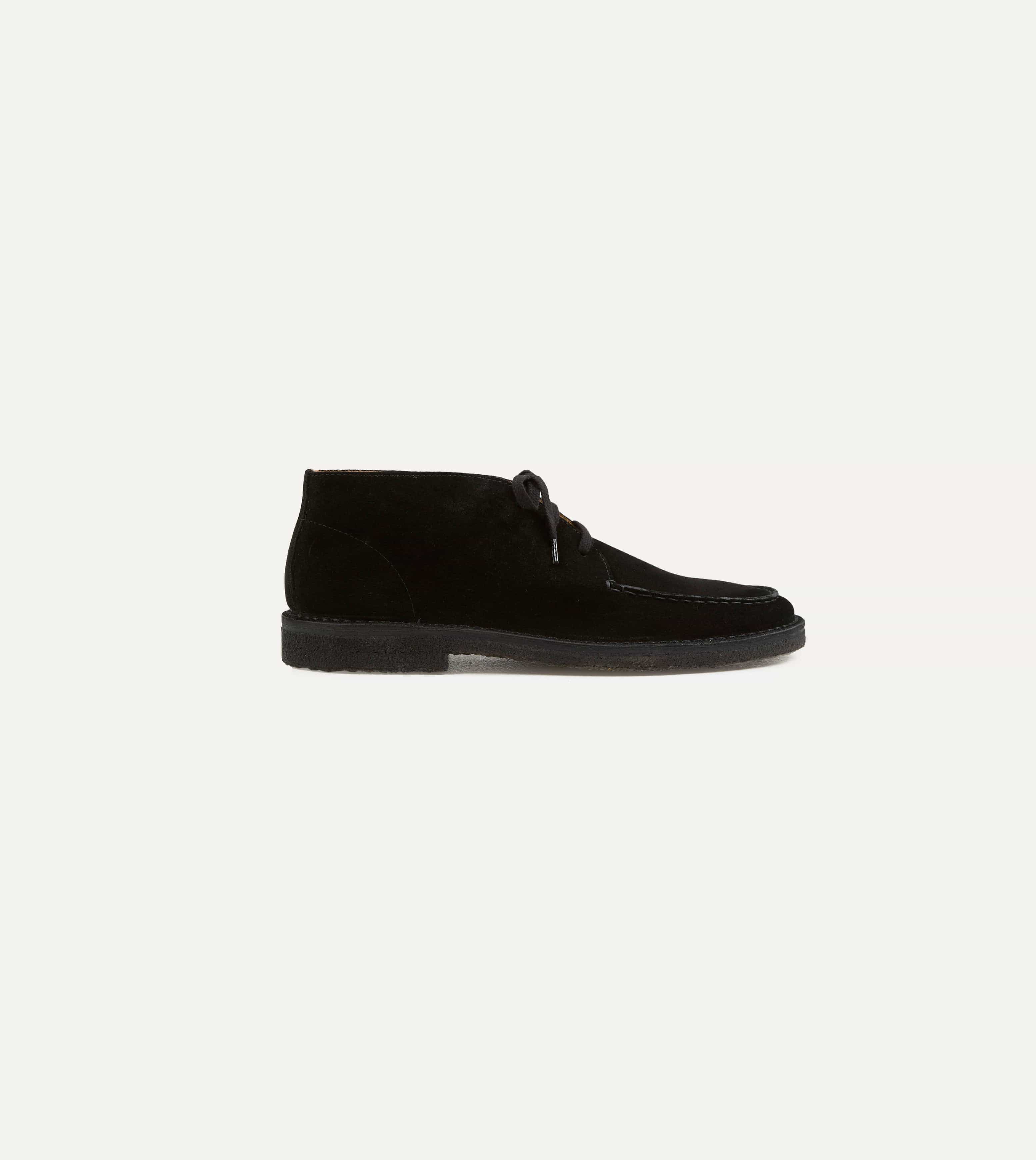 Drake's by A. Levine Crosby Moc-Toe Chukka Boot Black Suede