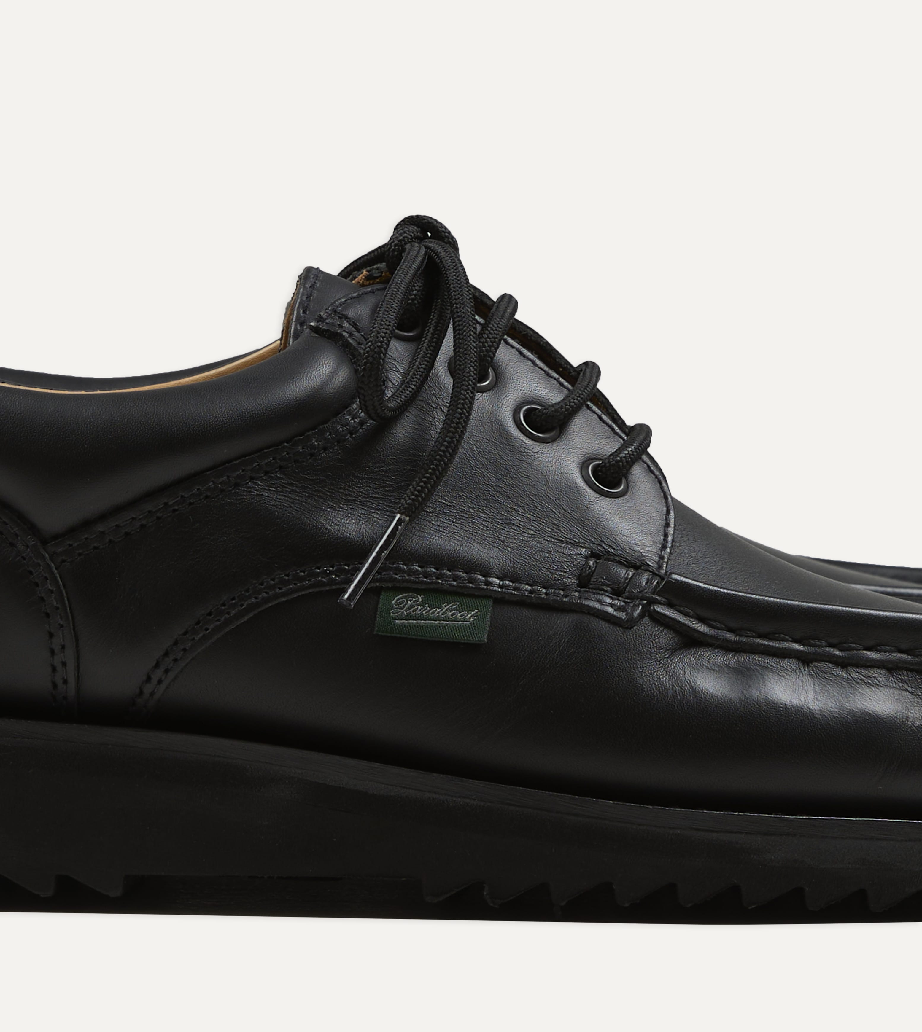 Paraboot Thiers Noir Black Leather Derby Shoe – Drakes