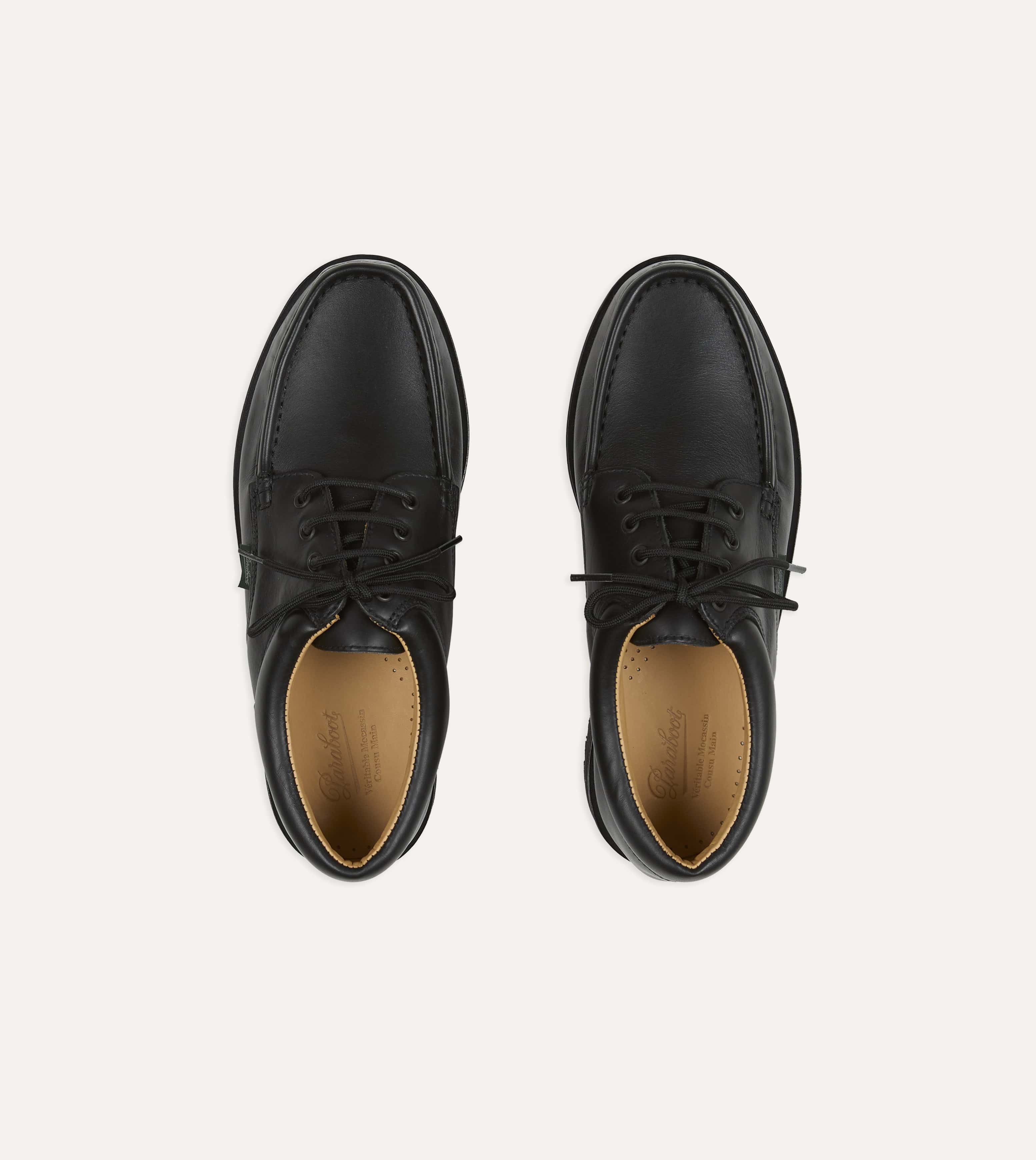Paraboot Thiers Noir Black Leather Derby Shoe – Drakes