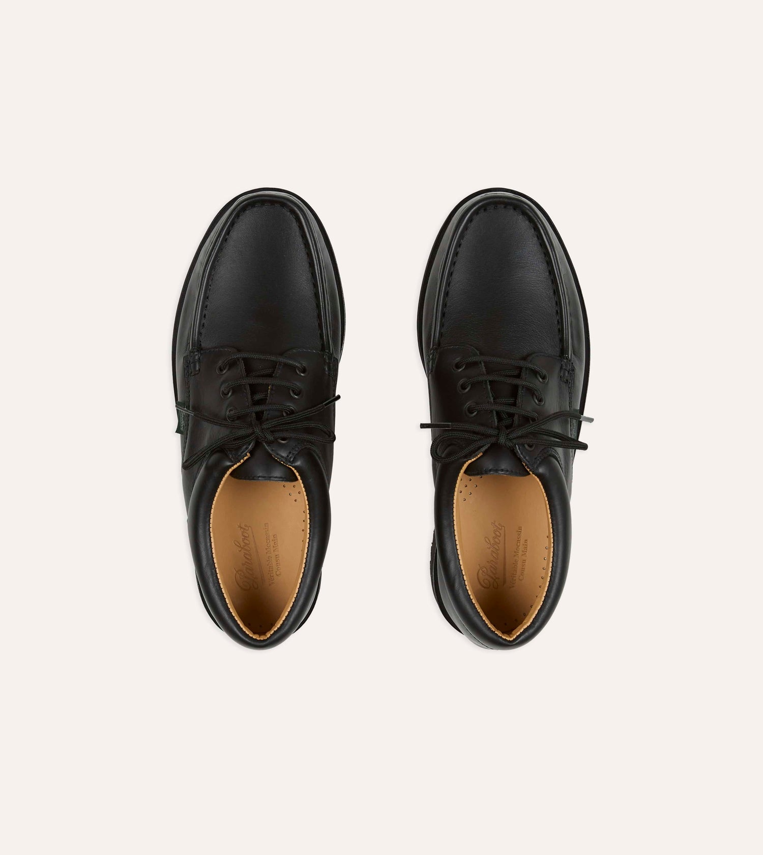 Paraboot Thiers Noir Black Leather Derby Shoe