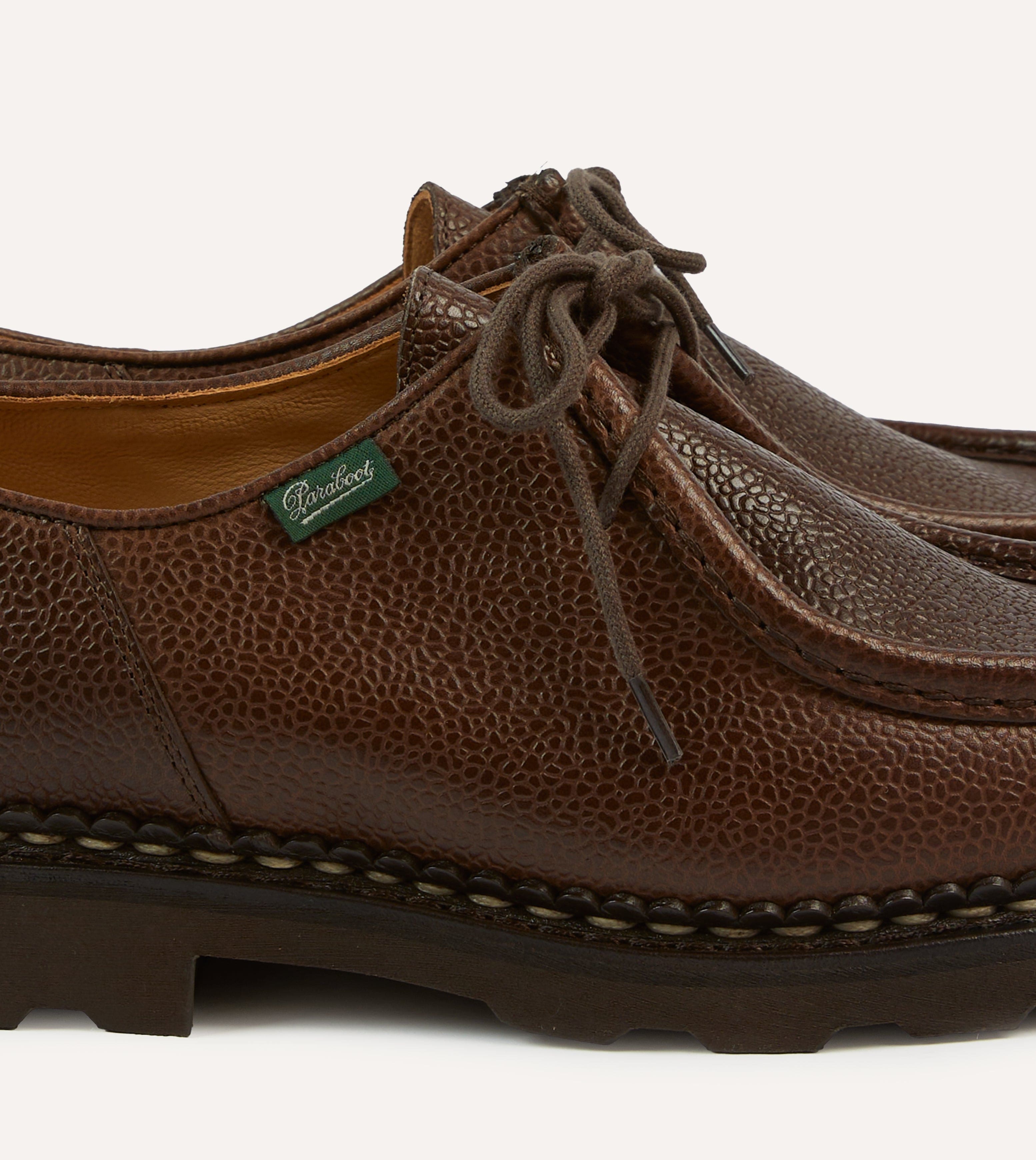 Paraboot Michael Brown Pebble Grain Leather Derby Shoe – Drakes