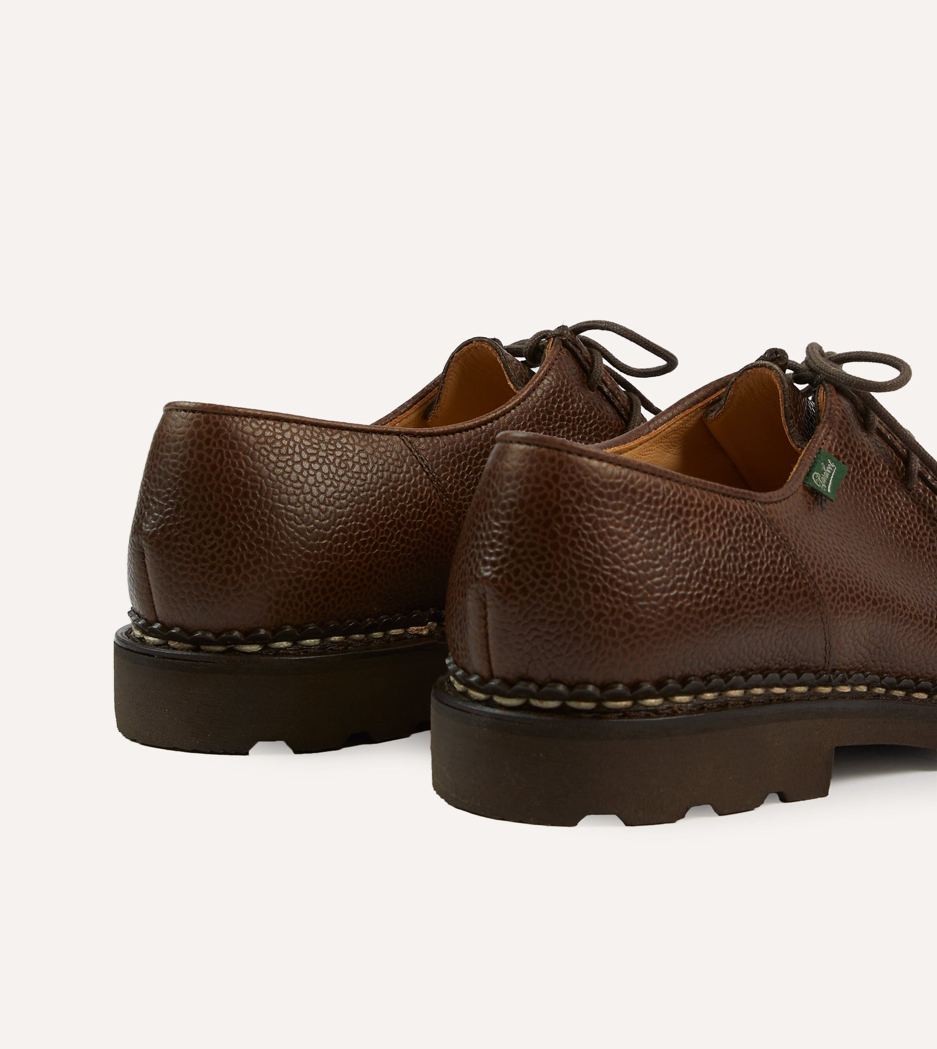 Paraboot Michael Brown Pebble Grain Leather Derby Shoe – Drakes