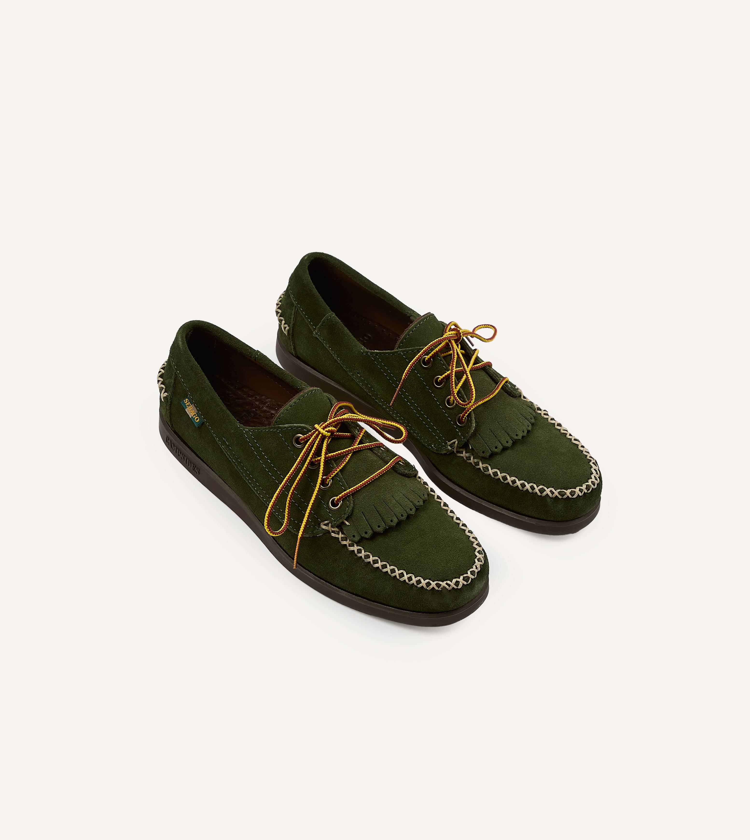 Drake's by Sebago Campsides Askook Kilt Green Suede Shoe