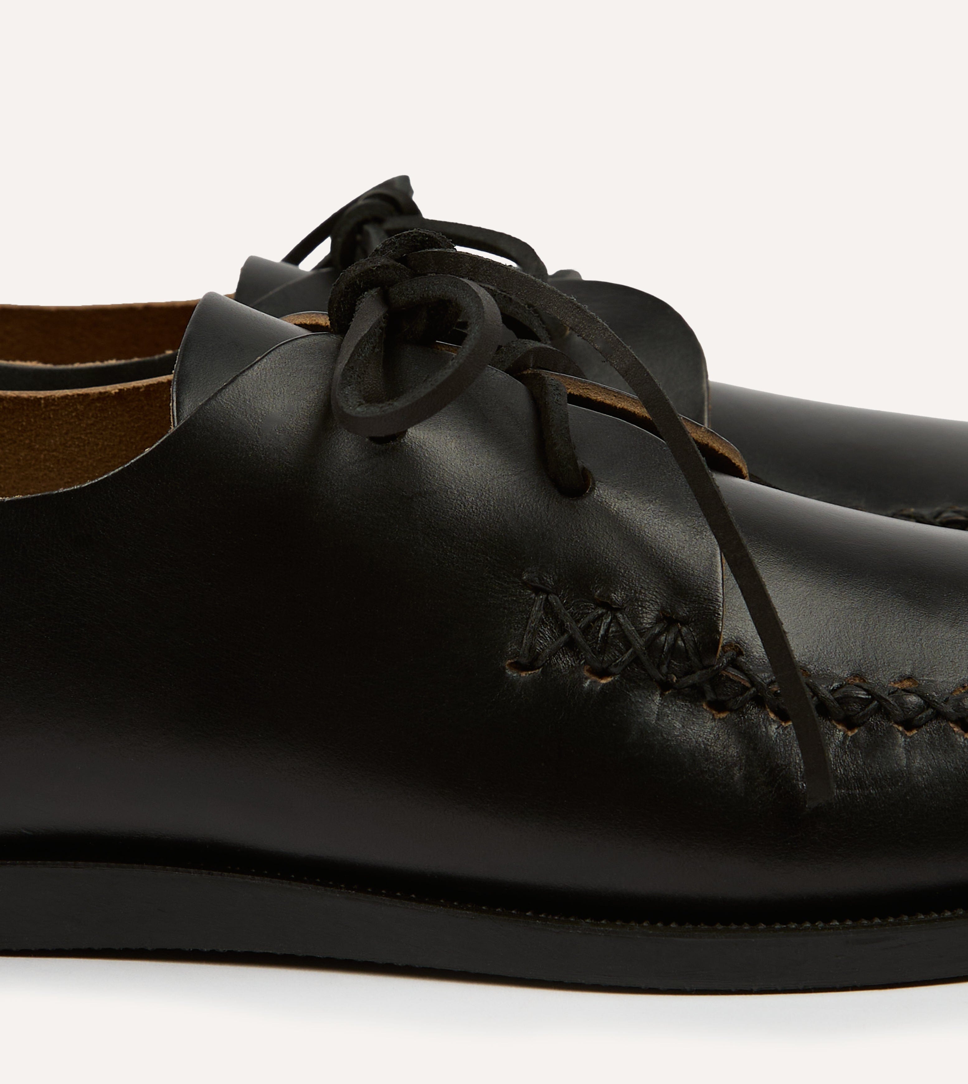 Yuketen Black Two-Piece Oxford with Camp Sole – Drakes