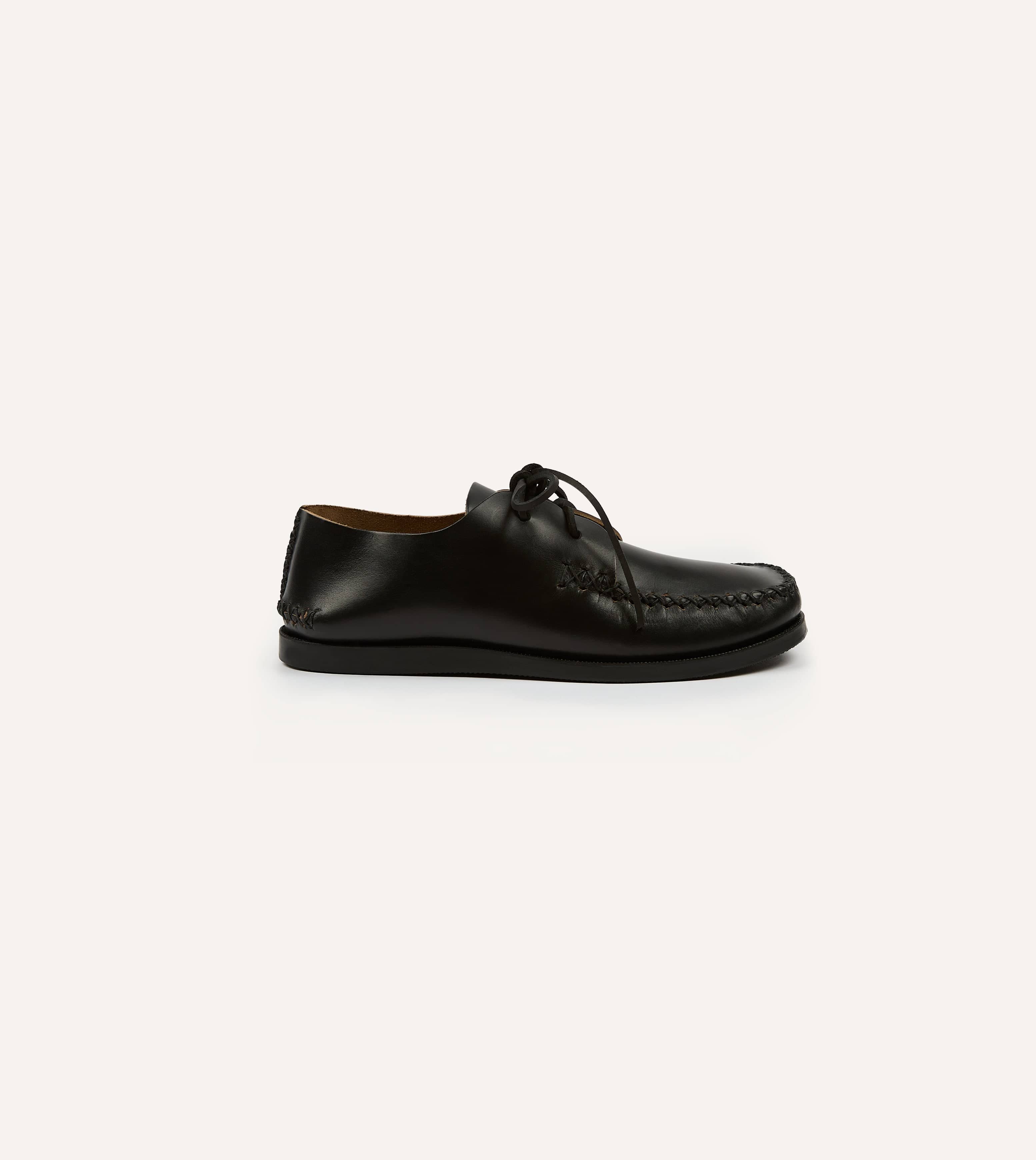 Yuketen Black Two-Piece Oxford with Camp Sole – Drakes
