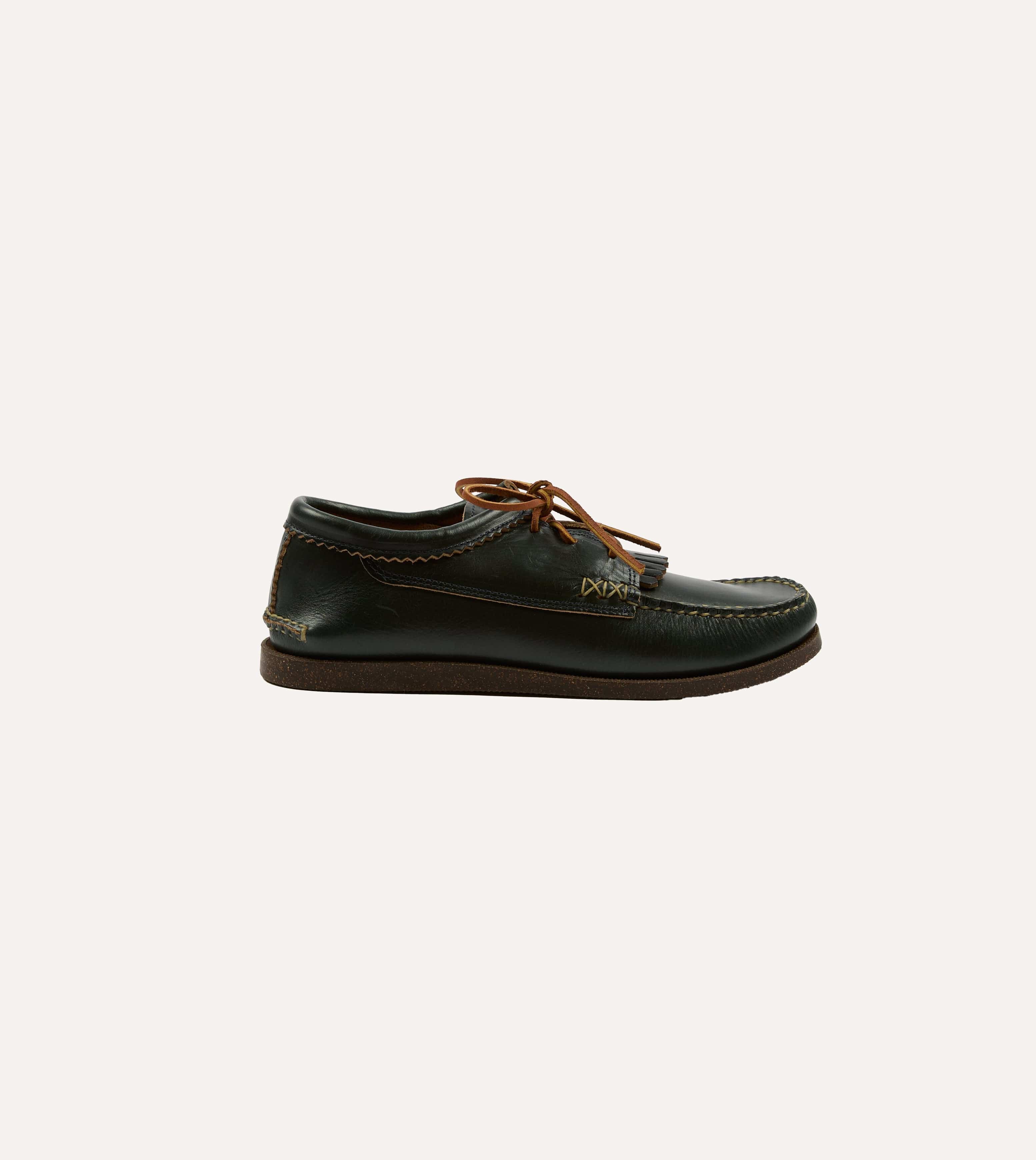 Yuketen Navy Kiltie Blucher with Camp Sole