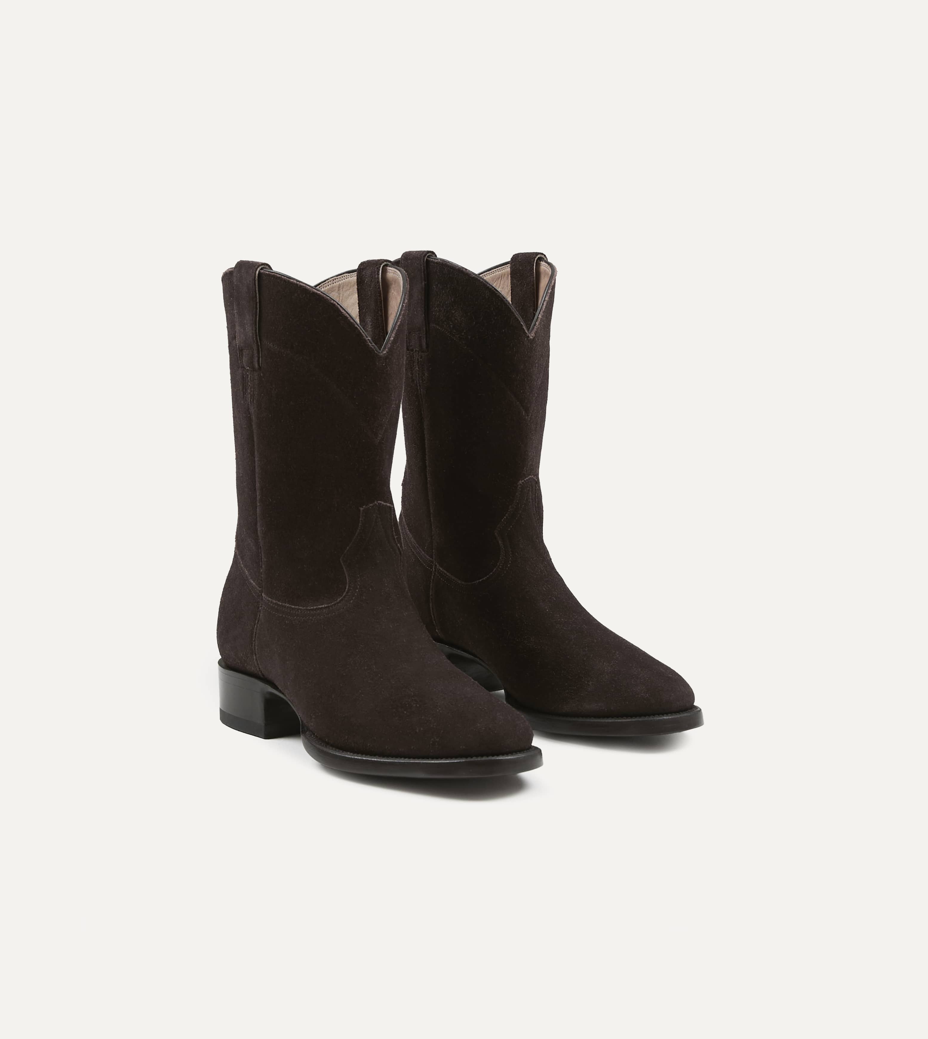 Yuketen Brown Suede Ranchero Boots