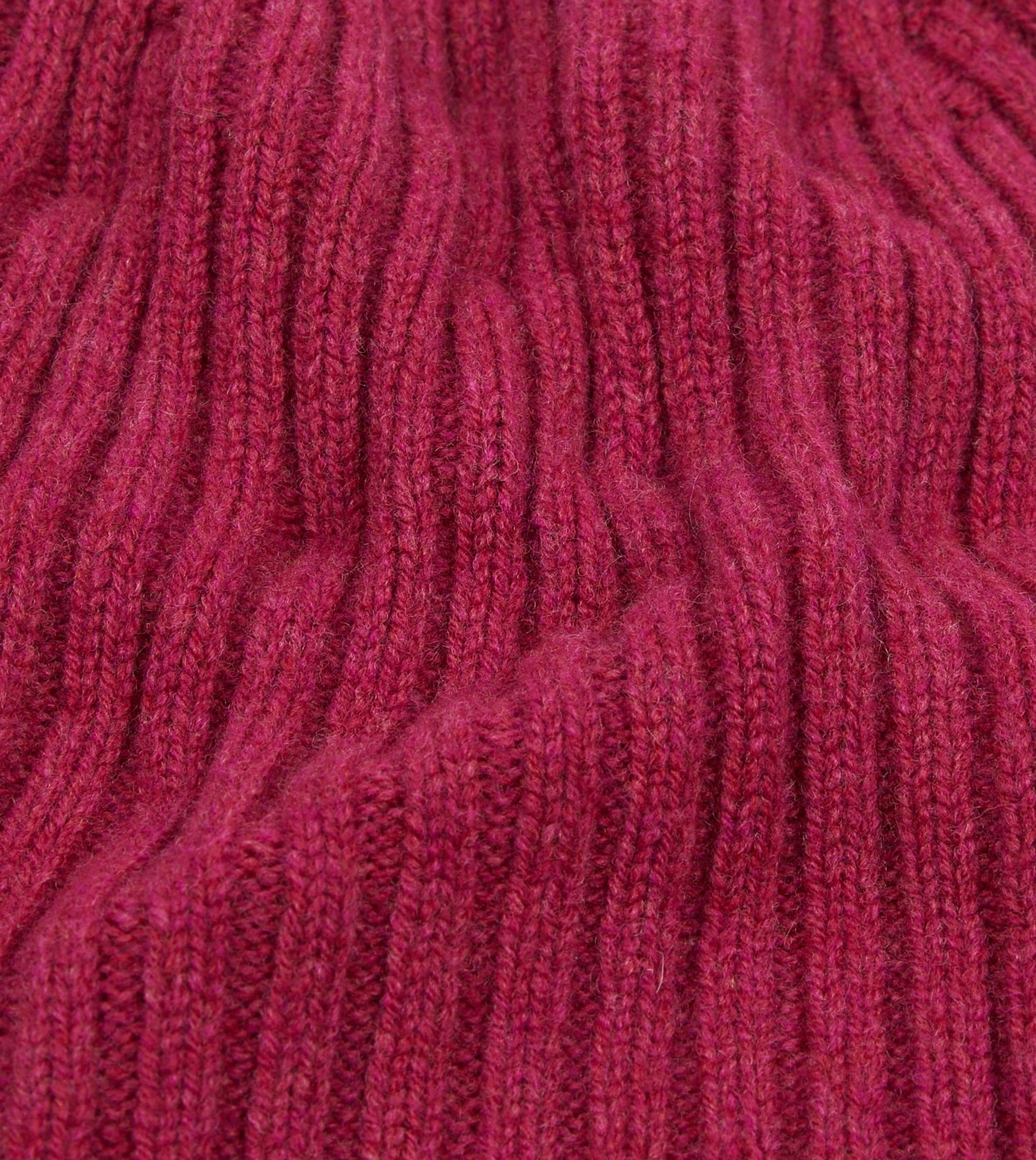 Fuchsia Lambswool Ribbed Knit Cap
