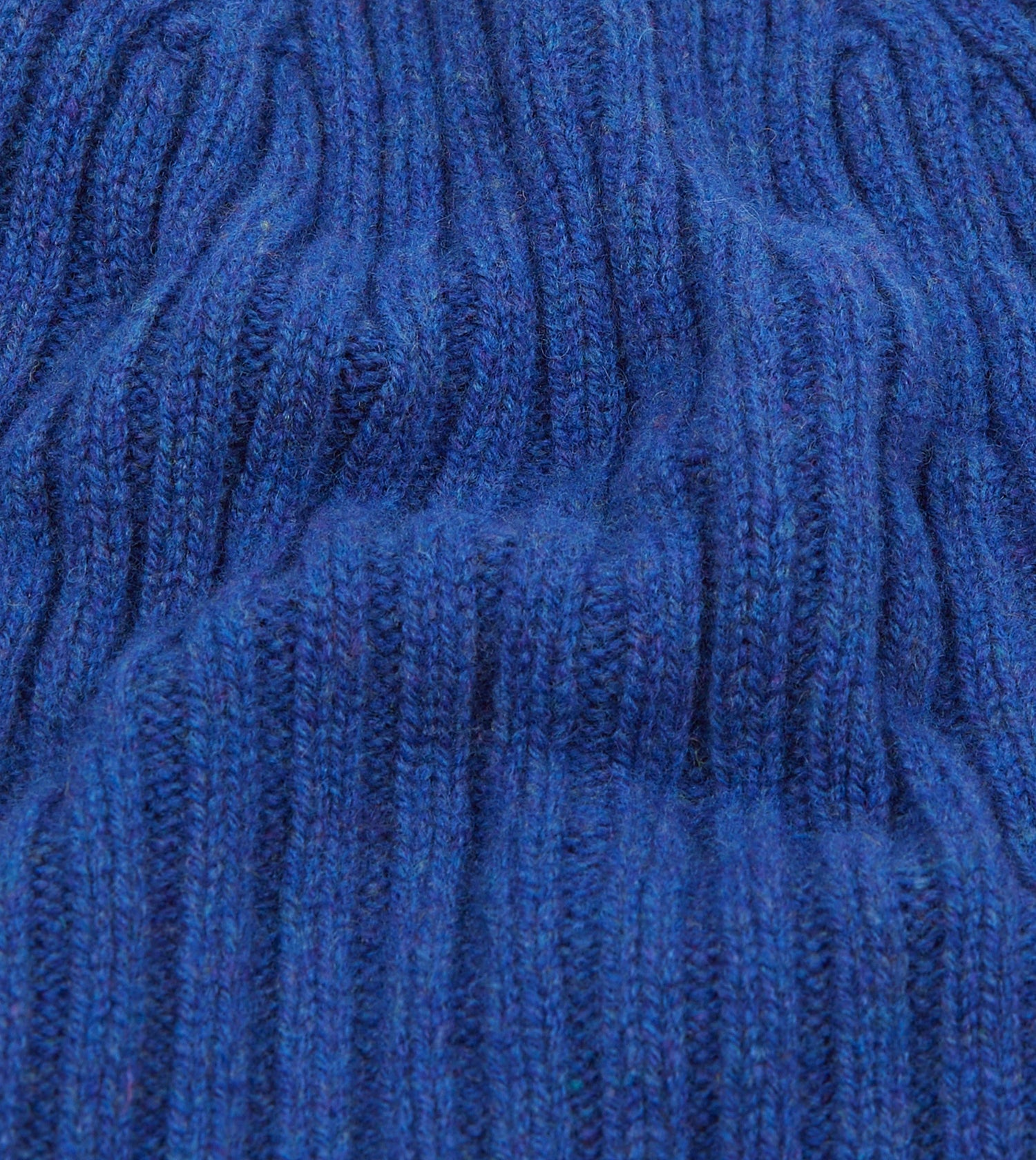 Royal Blue Lambswool Ribbed Knit Cap
