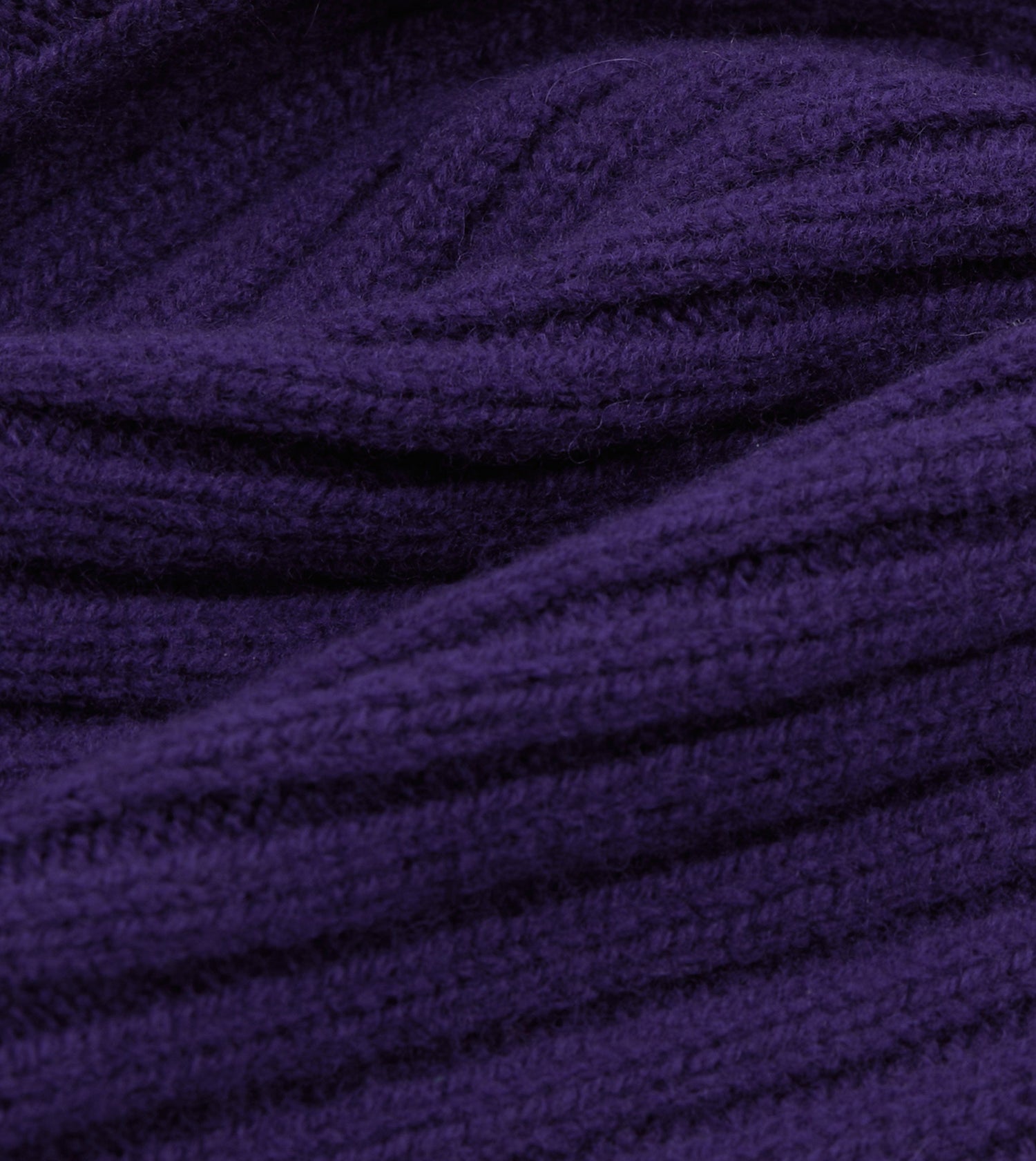 Purple Lambswool Ribbed Knit Cap
