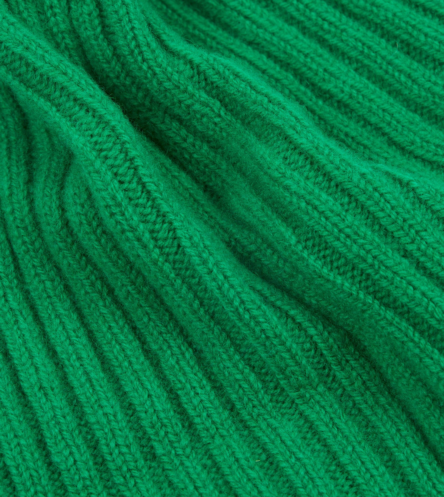 Bright Green Lambswool Ribbed Knit Cap