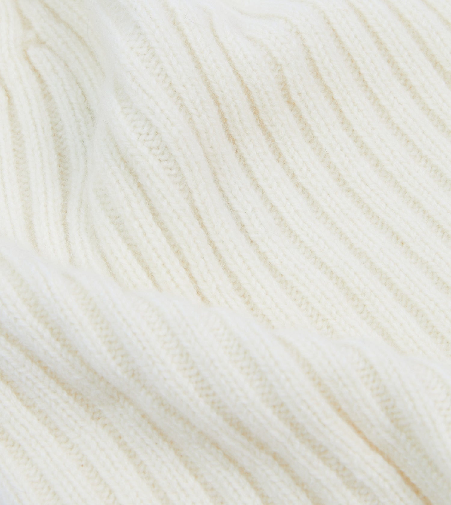 Ecru Lambswool Ribbed Knit Cap