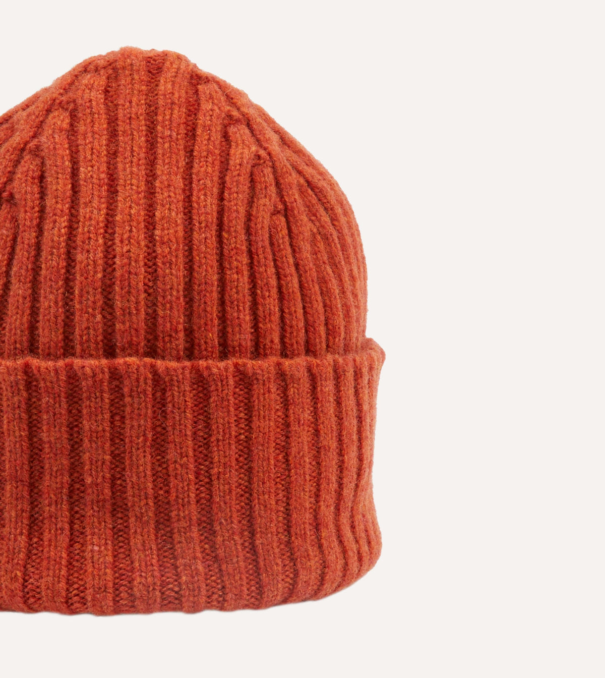 Rust Cap Rust Lambswool Ribbed Knit Cap – Drakes