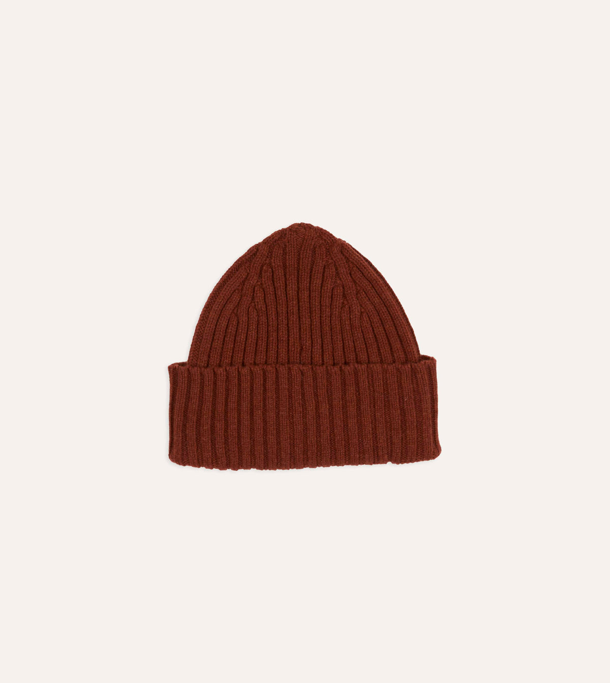 Burgundy Lambswool Ribbed Knit Cap