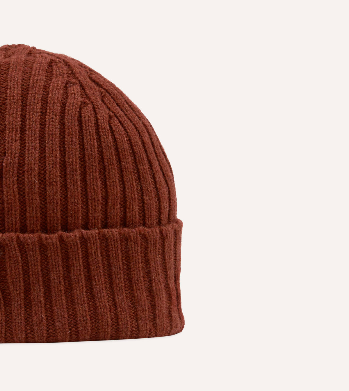 Burgundy Lambswool Ribbed Knit Cap