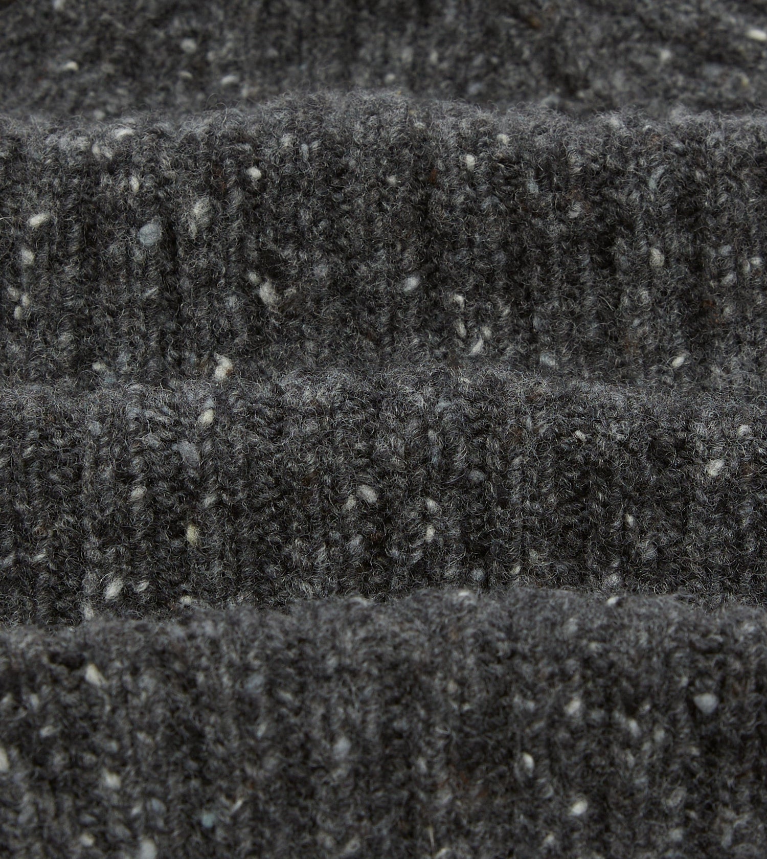 Grey Donegal Ribbed Merino Knit Cap