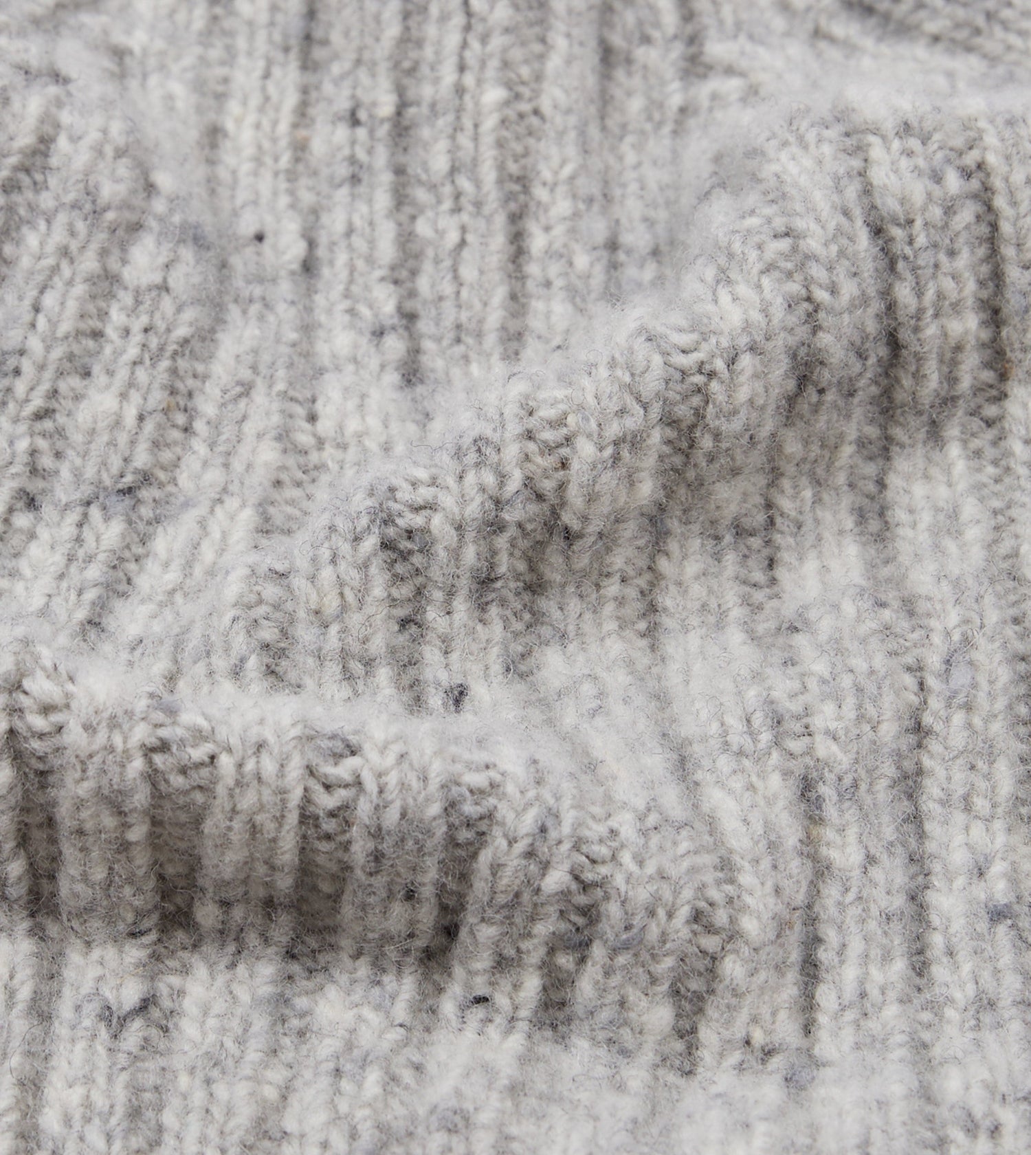 Light Grey Donegal Ribbed Merino Knit Cap