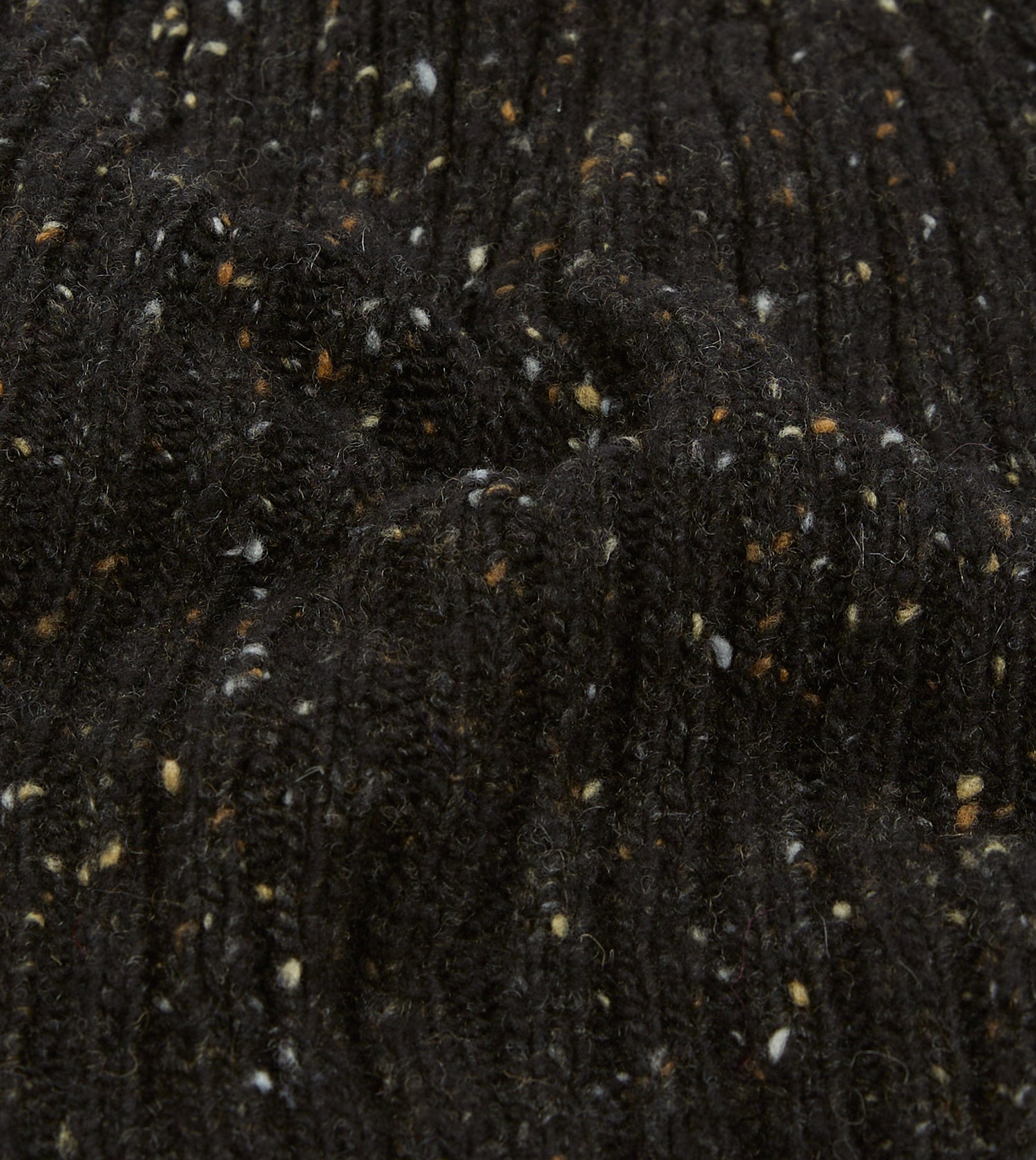 Dark Brown Donegal Ribbed Merino Knit Cap
