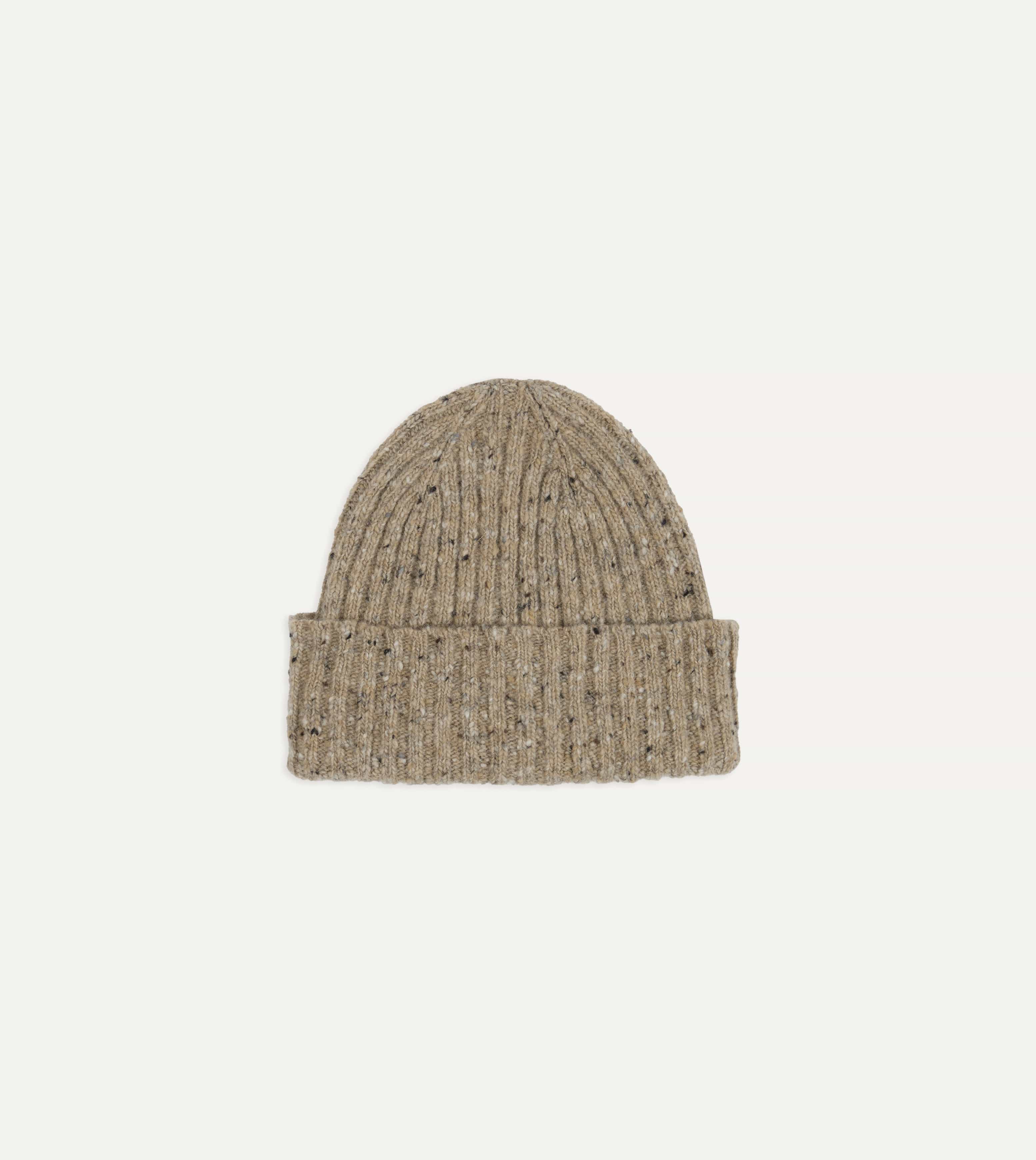 Stone Ribbed Merino Donegal Knit Cap